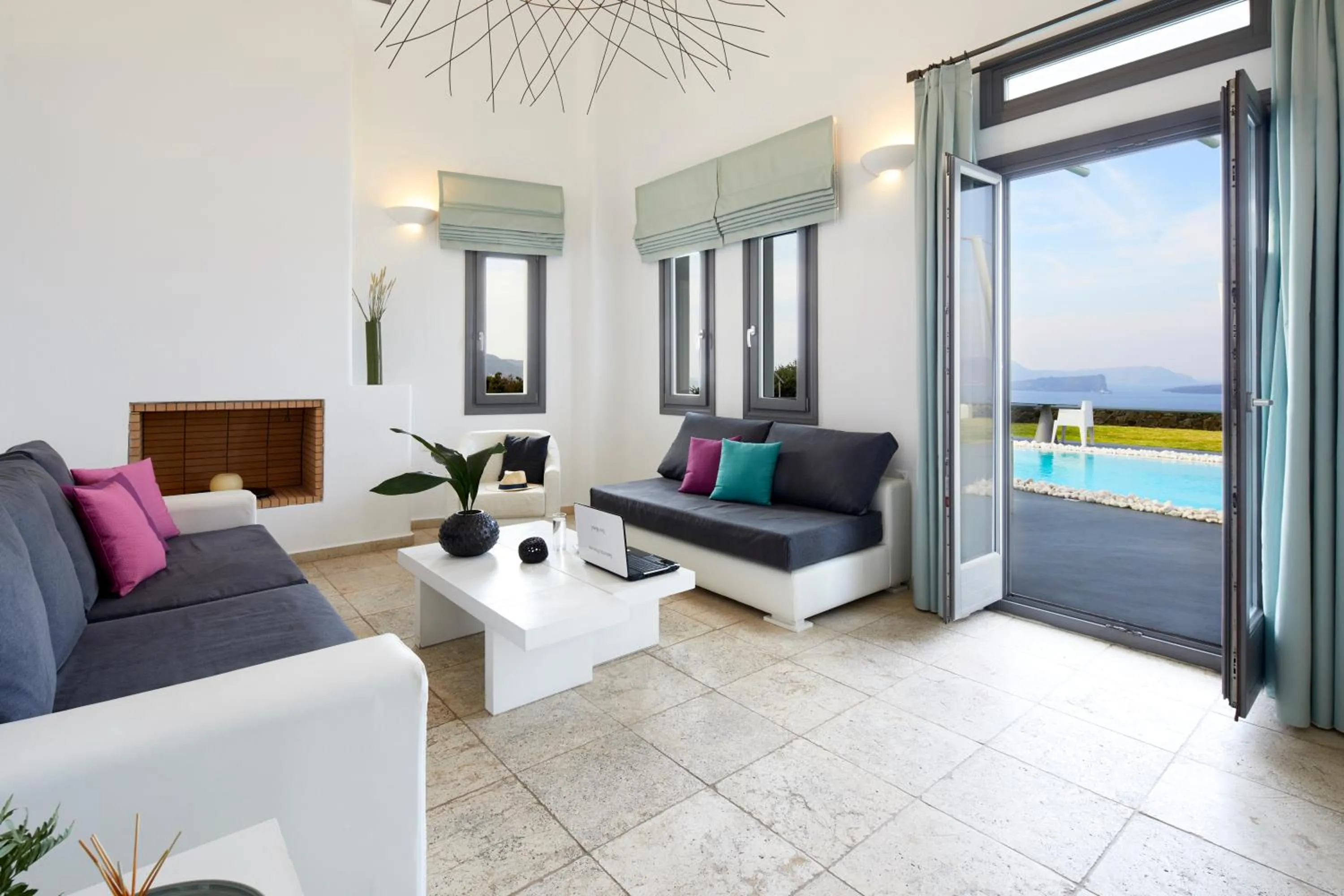 Living room in Santorini Princess Presidential Suites