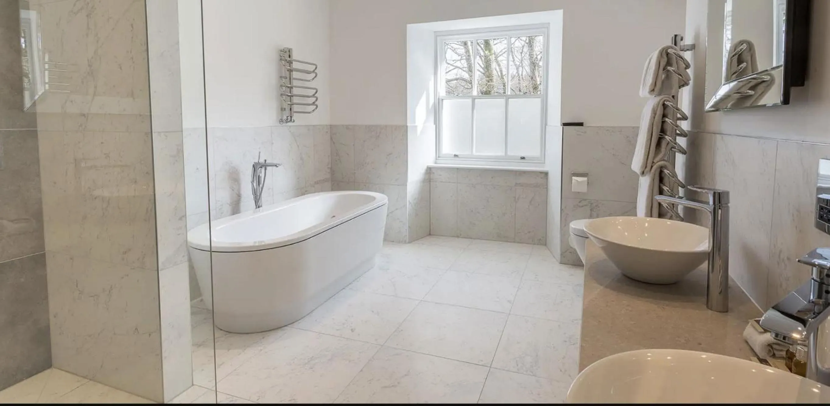 Bathroom in Storrs Hall Hotel on the shore of Lake Windermere