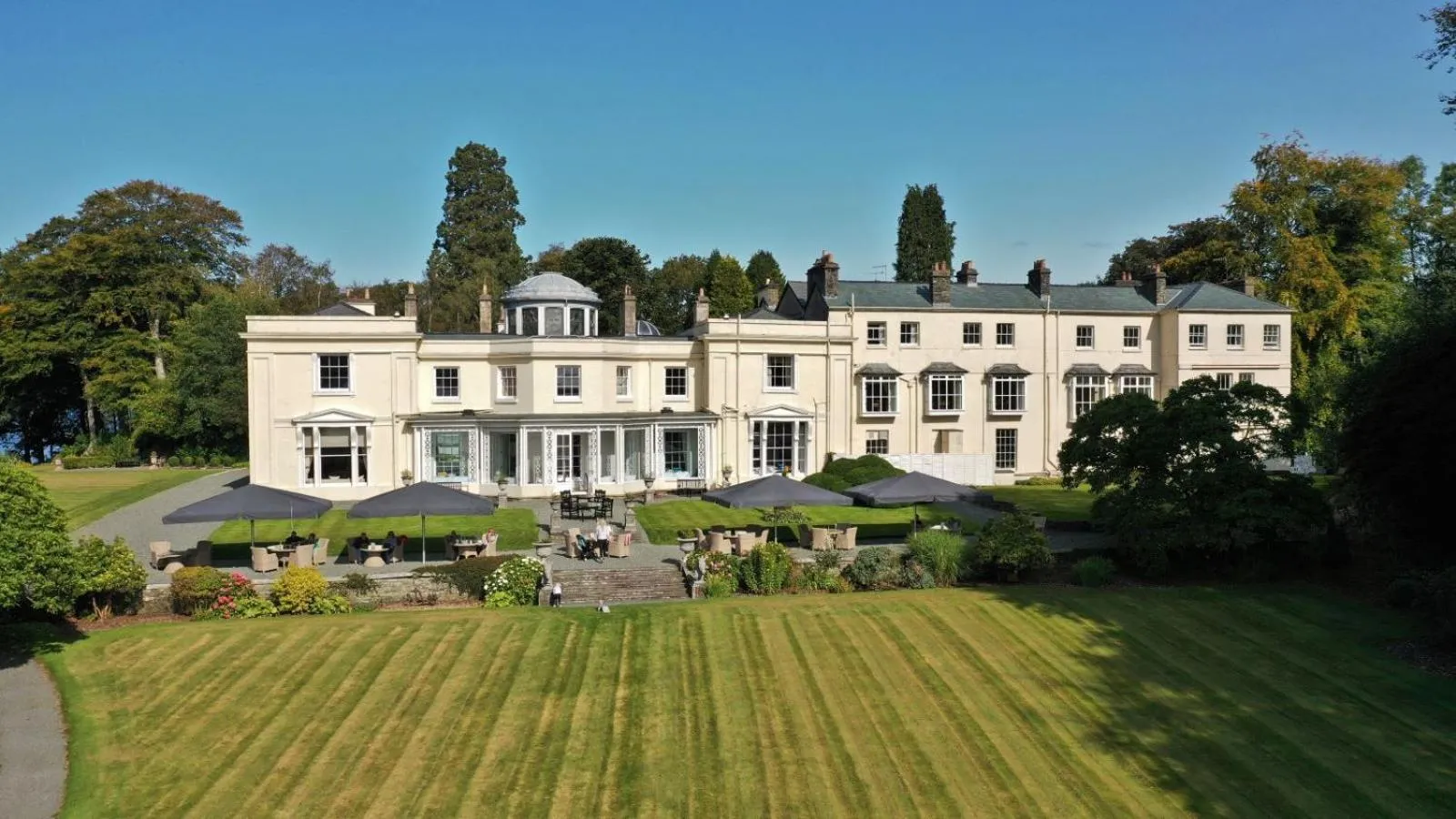 Property building in Storrs Hall Hotel on the shore of Lake Windermere