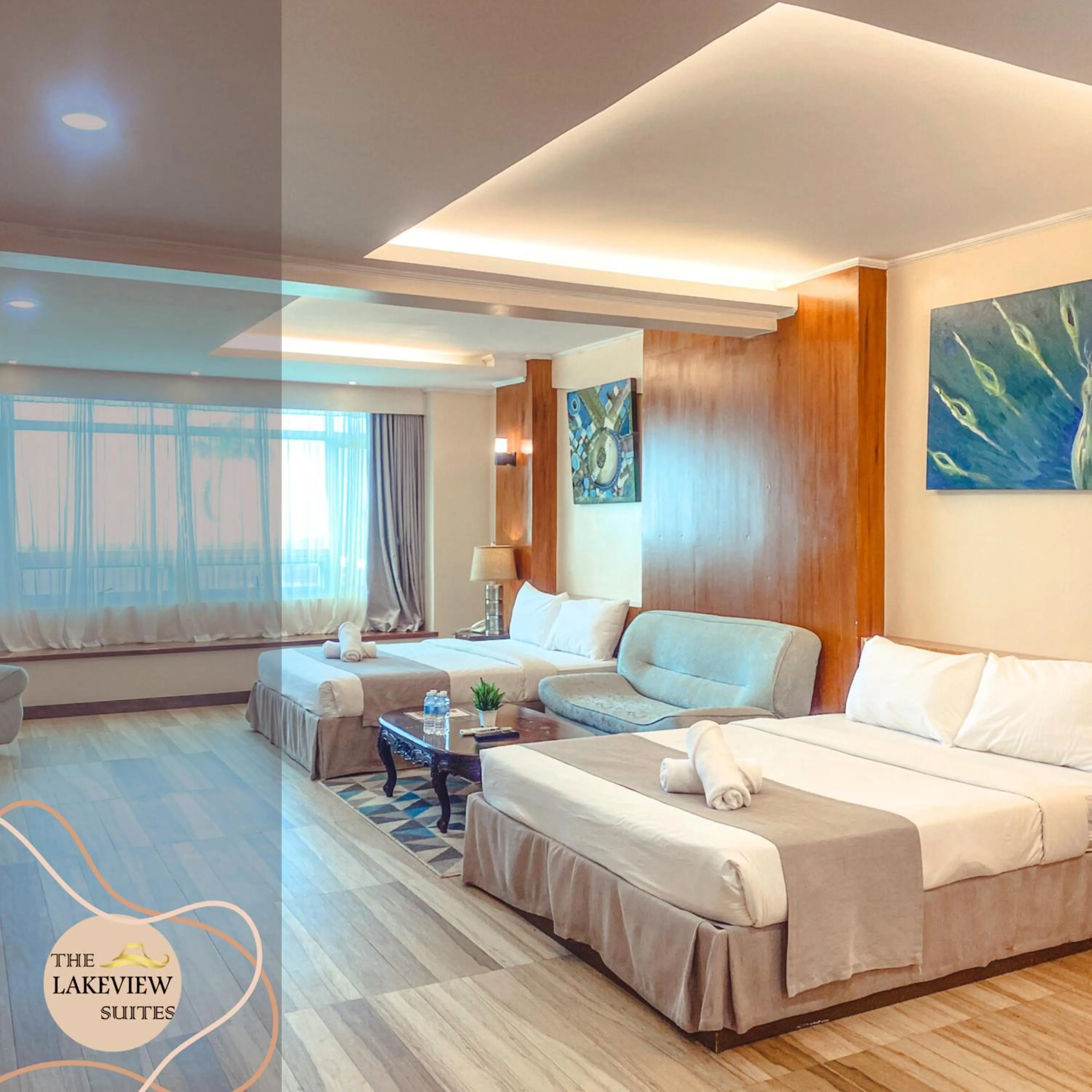 Bed in The Lakeview Suites