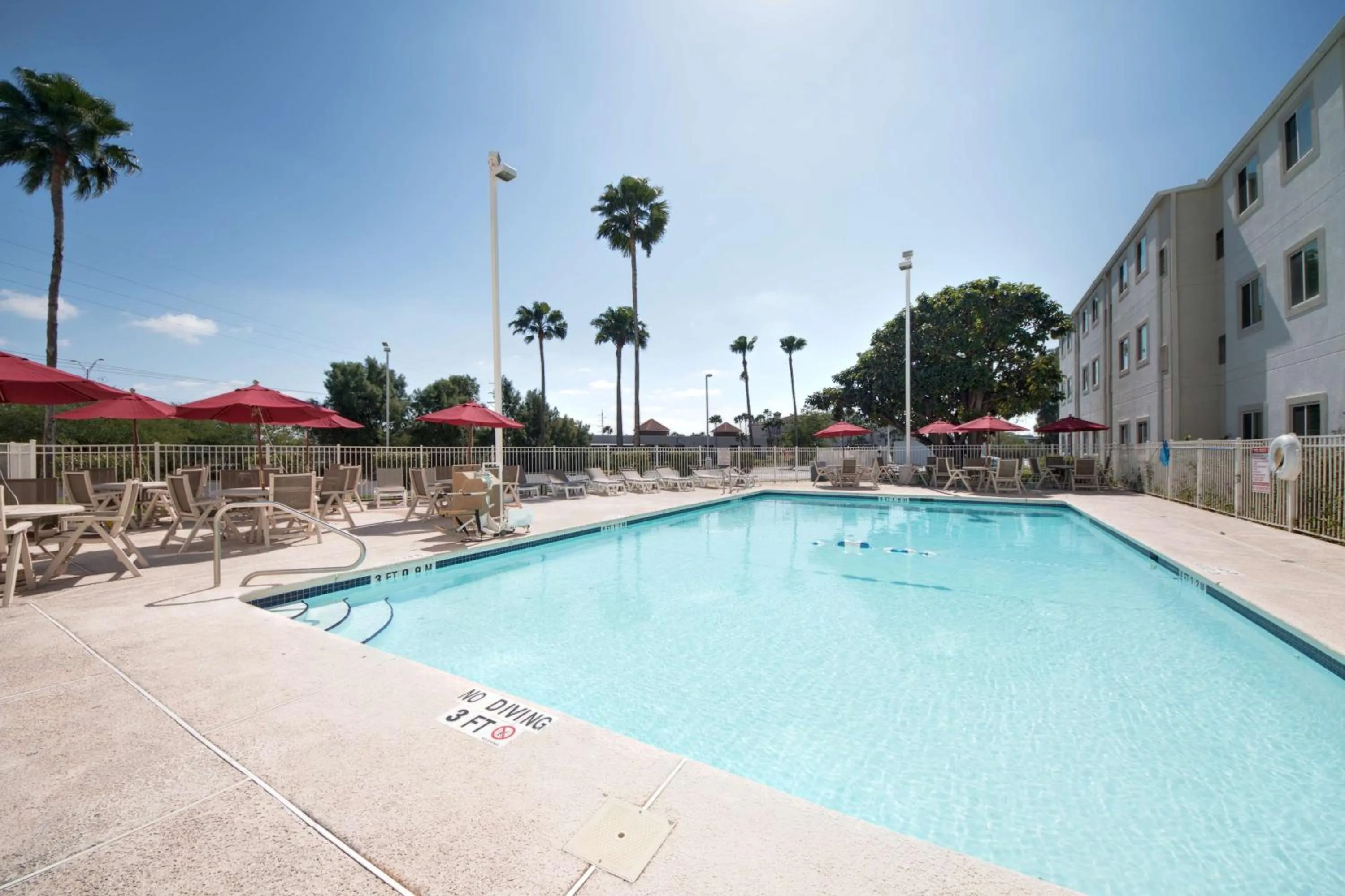Pool view in Motel 6-Brownsville, TX