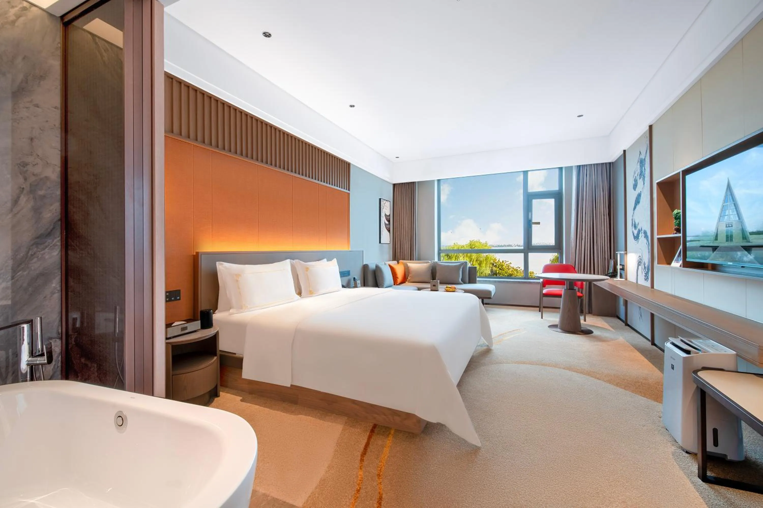 Photo of the whole room, Bed in Suzhou Tongli Lake View Hotel