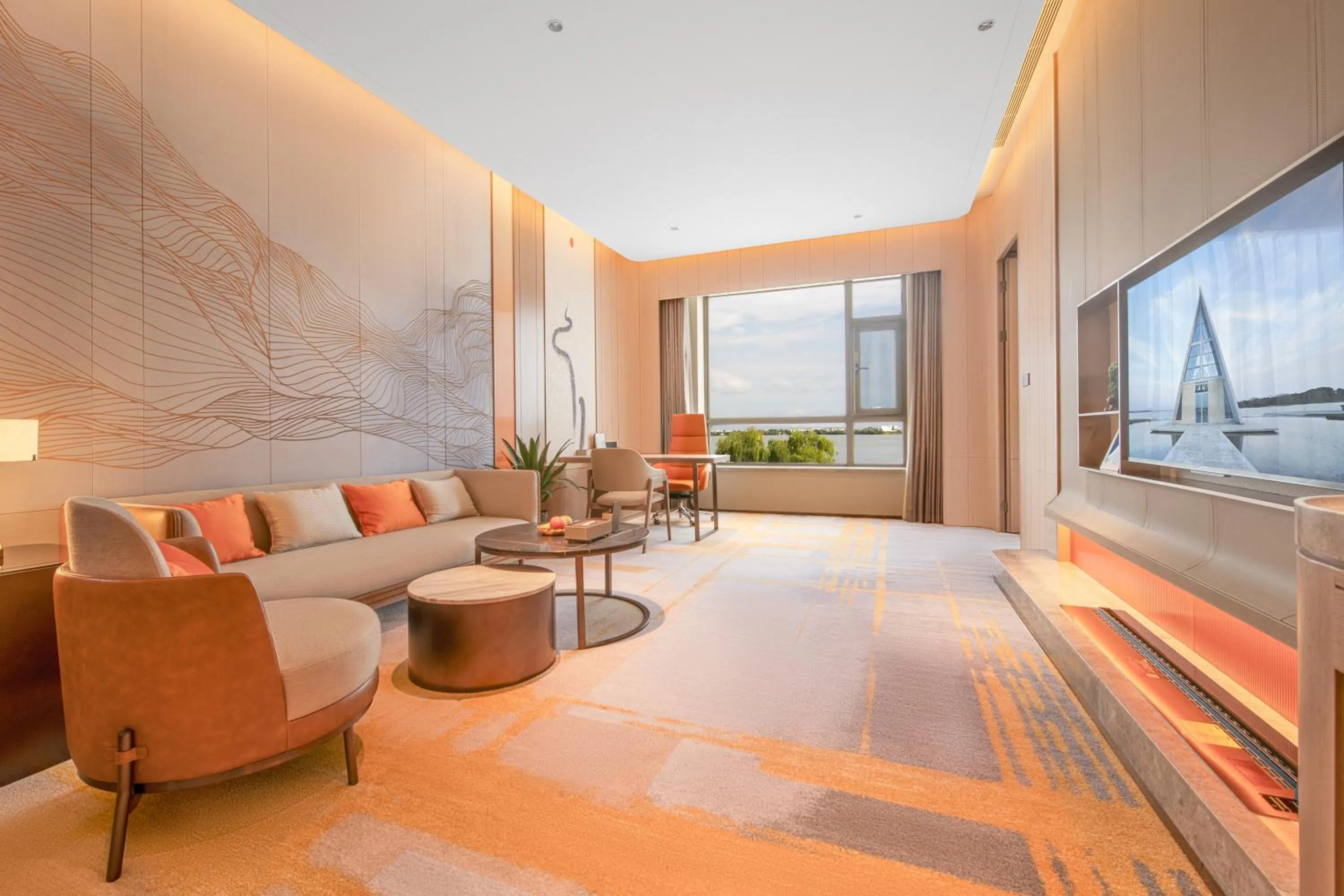 Living room in Suzhou Tongli Lake View Hotel