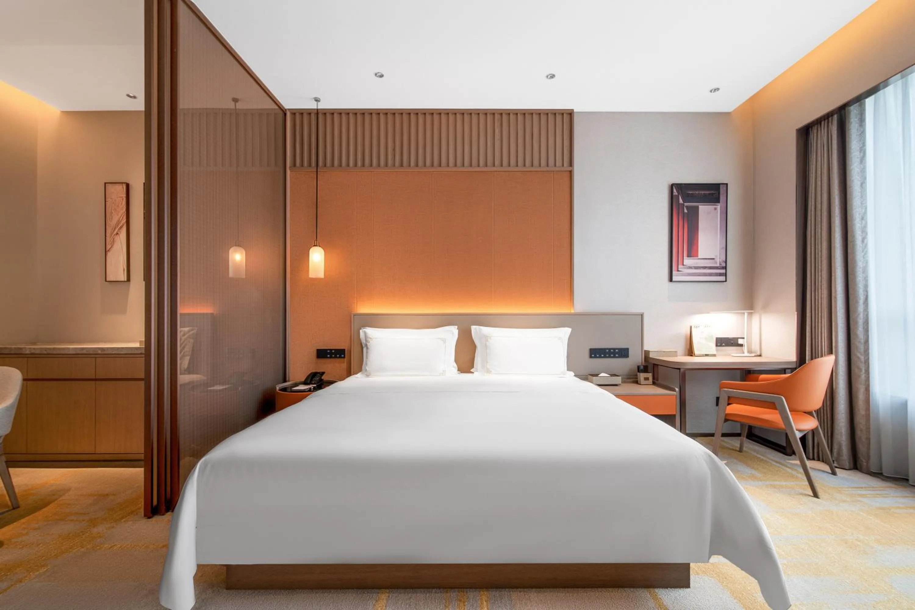 Bed in Suzhou Tongli Lake View Hotel