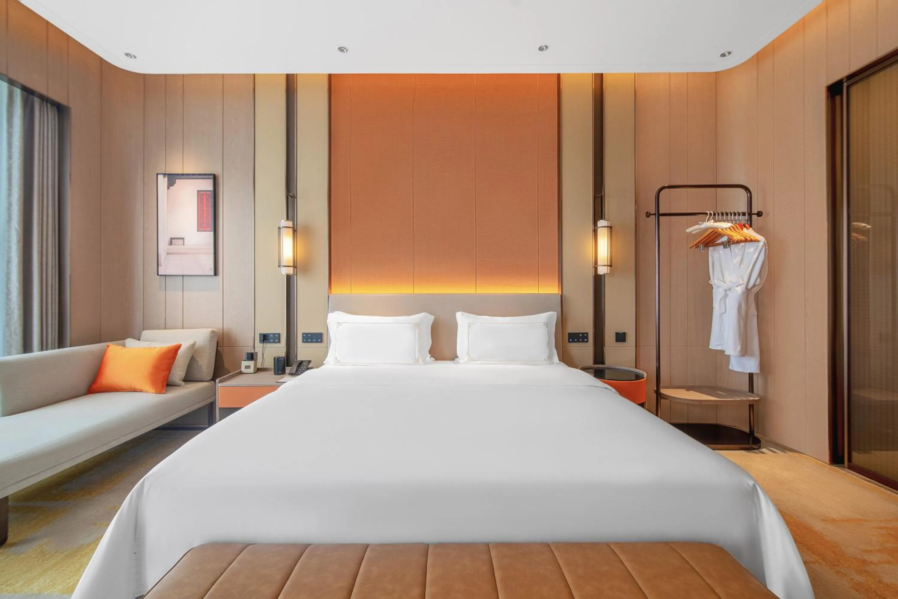 Bed in Suzhou Tongli Lake View Hotel