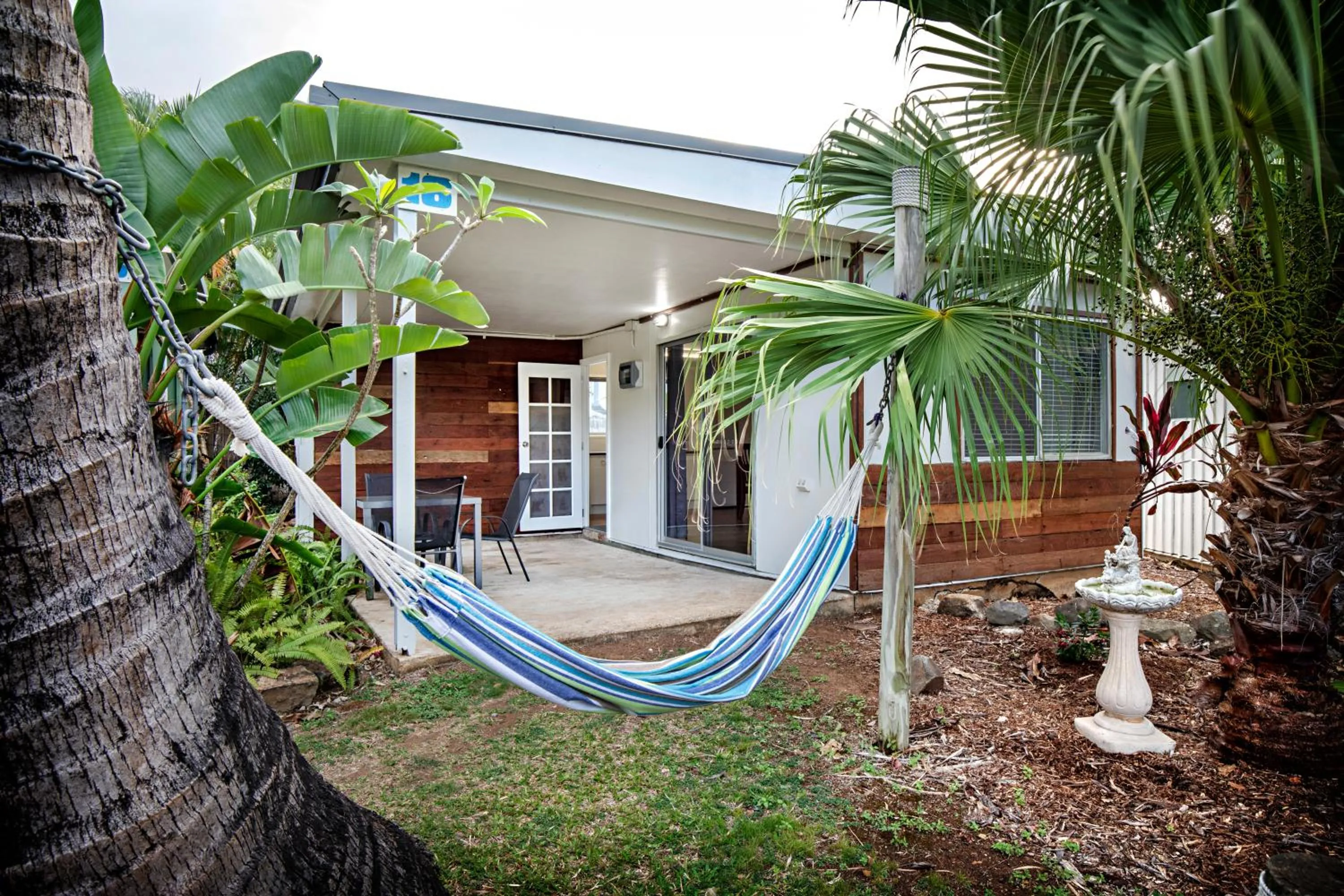 Patio in Bush Village Holiday Cabins