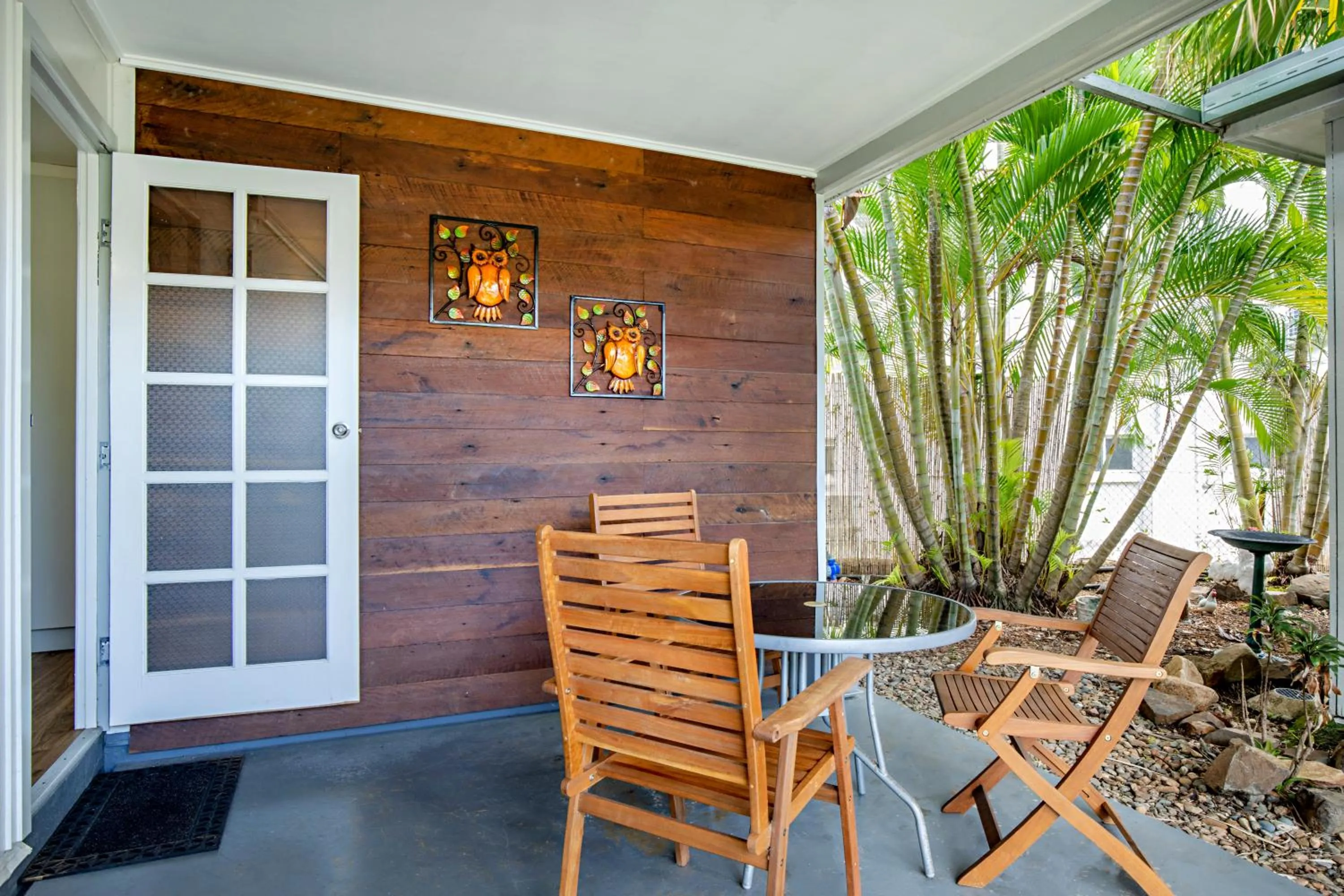 Patio in Bush Village Holiday Cabins