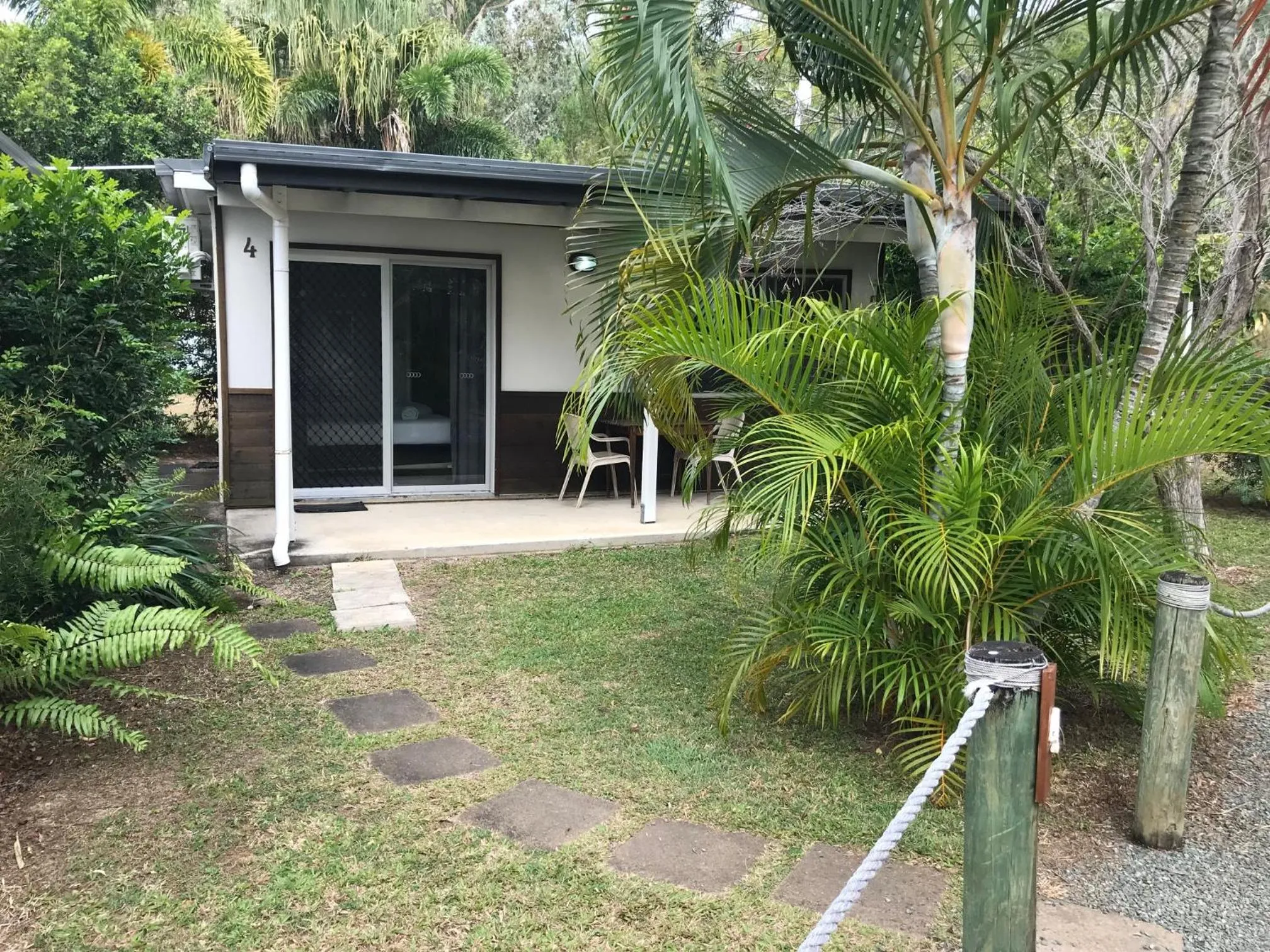 Patio in Bush Village Holiday Cabins