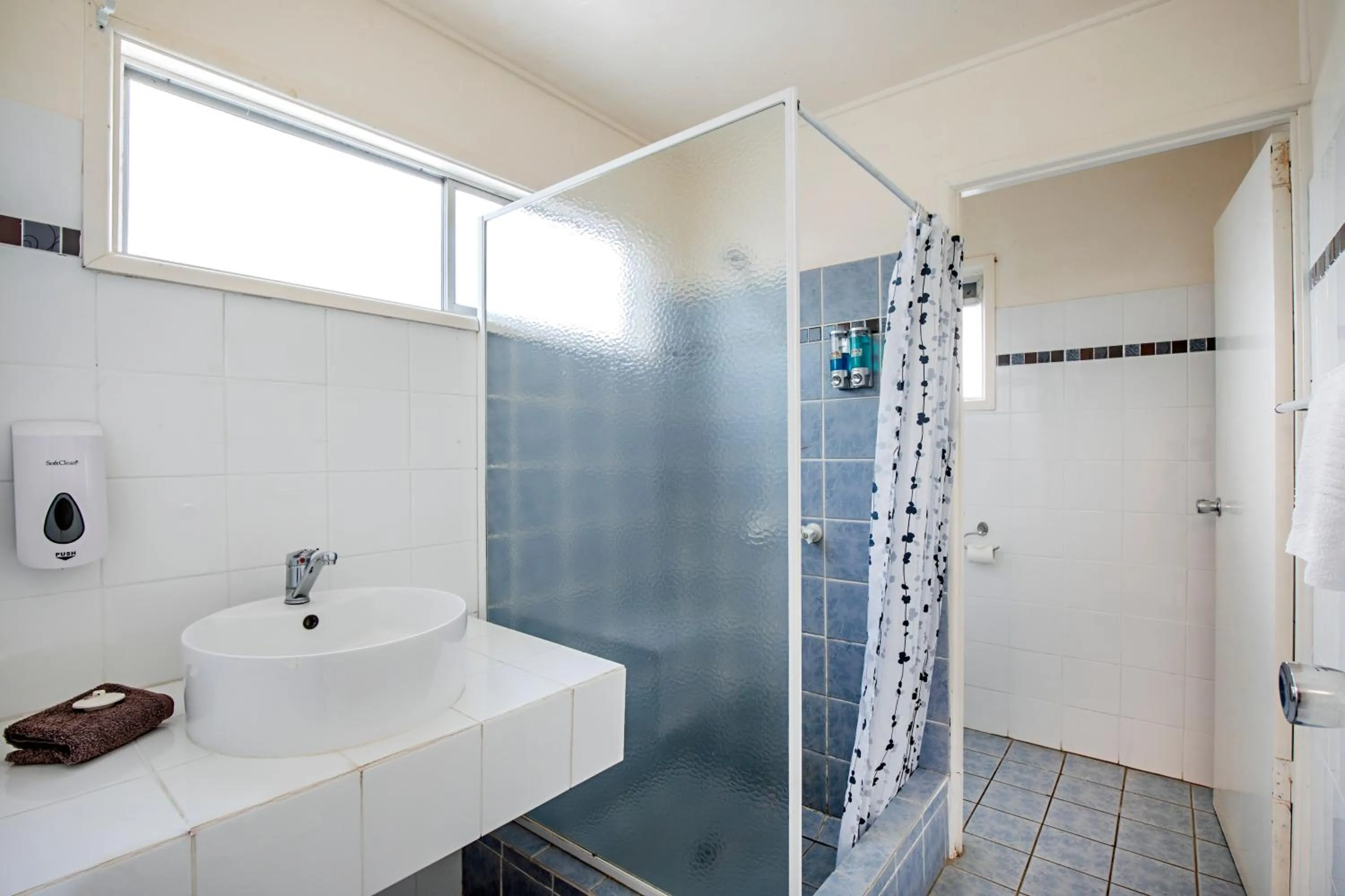 Shower in Bush Village Holiday Cabins