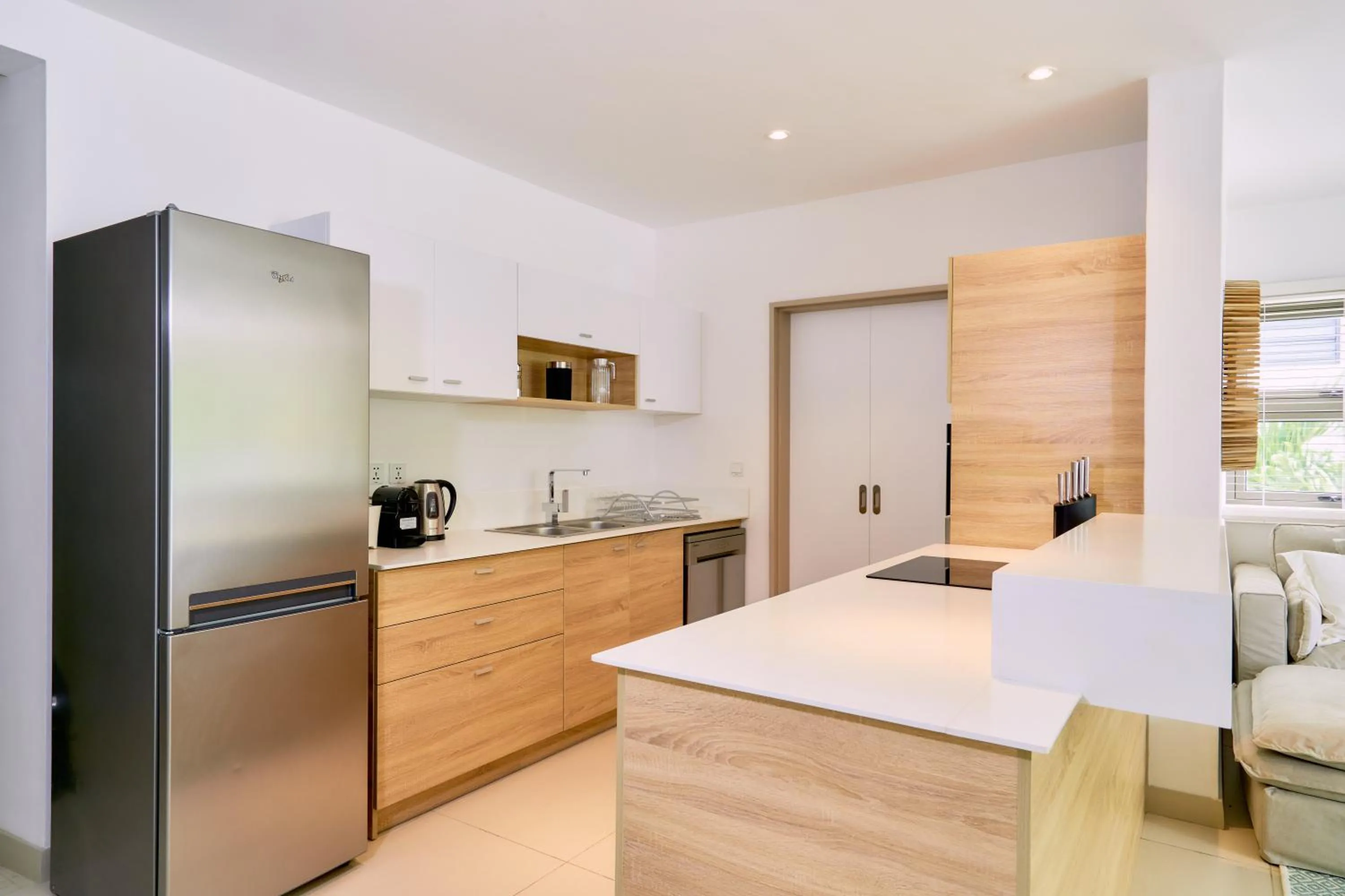 Coffee/tea facilities, Bed in Les Estivales Beachfront Suites & Penthouses by LOV Mauritius