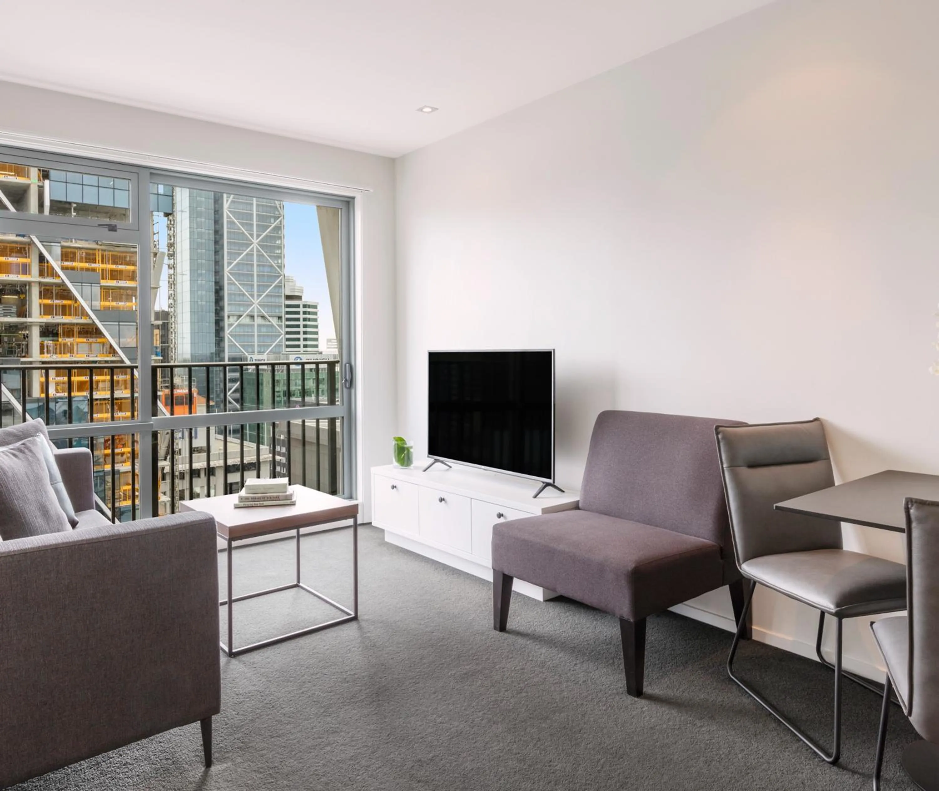 Living room in Auckland Harbour Suites