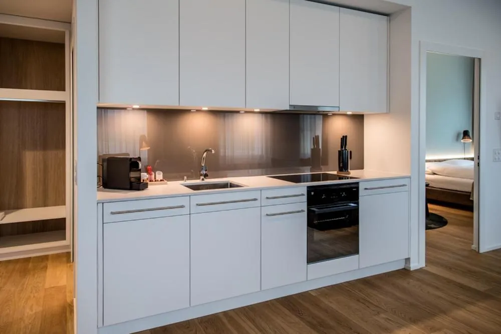 Kitchen or kitchenette in Aparthotel Luzern West