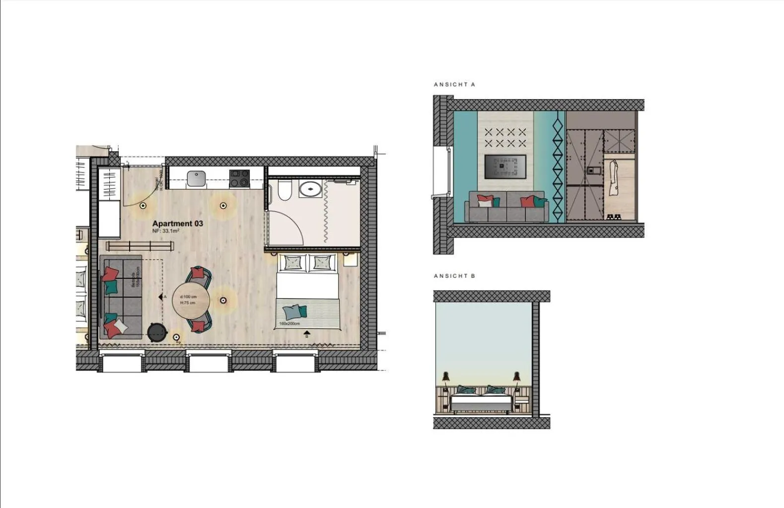 Photo of the whole room in Aparthotel Luzern West