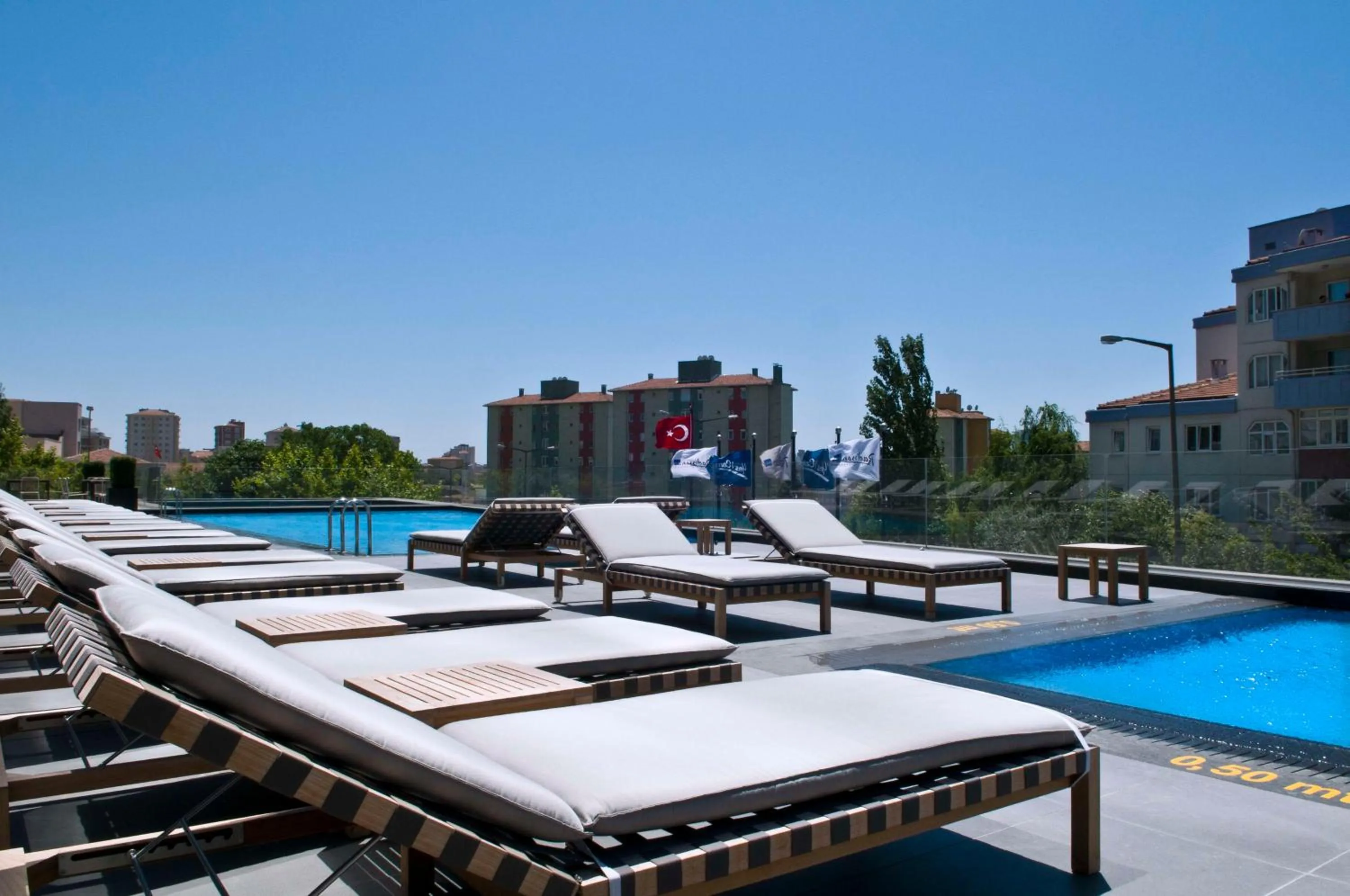 Pool view in Radisson Blu Hotel Istanbul Asia