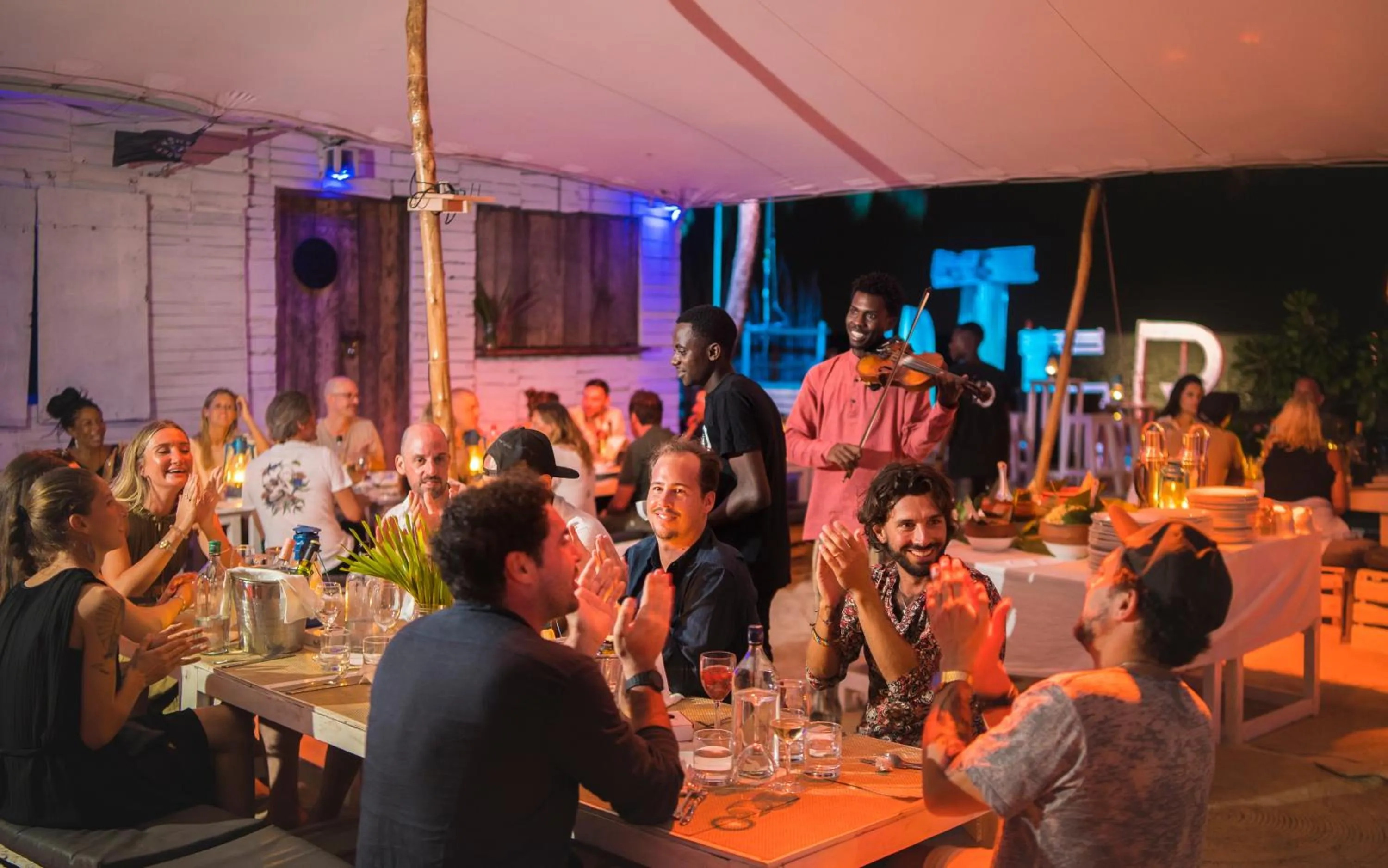 Evening entertainment in B4 Beach Club