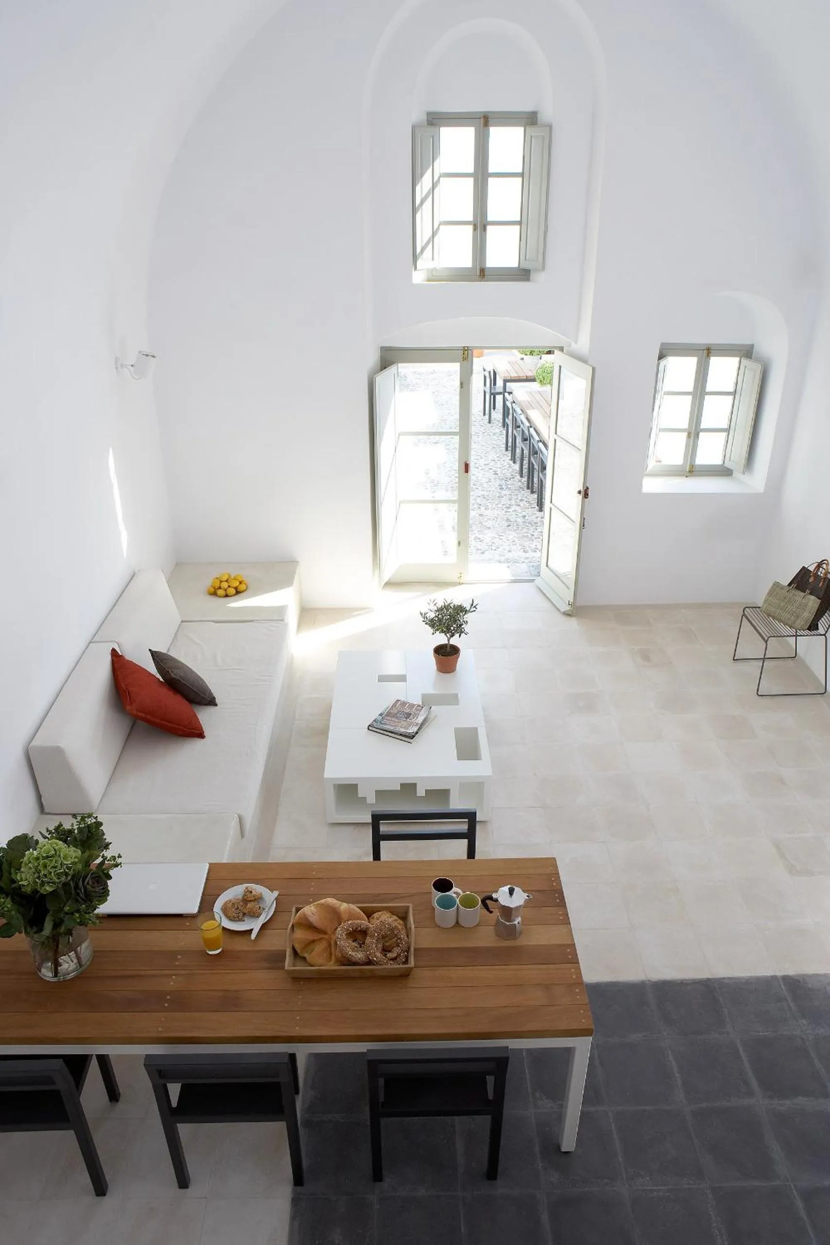 Living room in Villa Fabrica Santorini