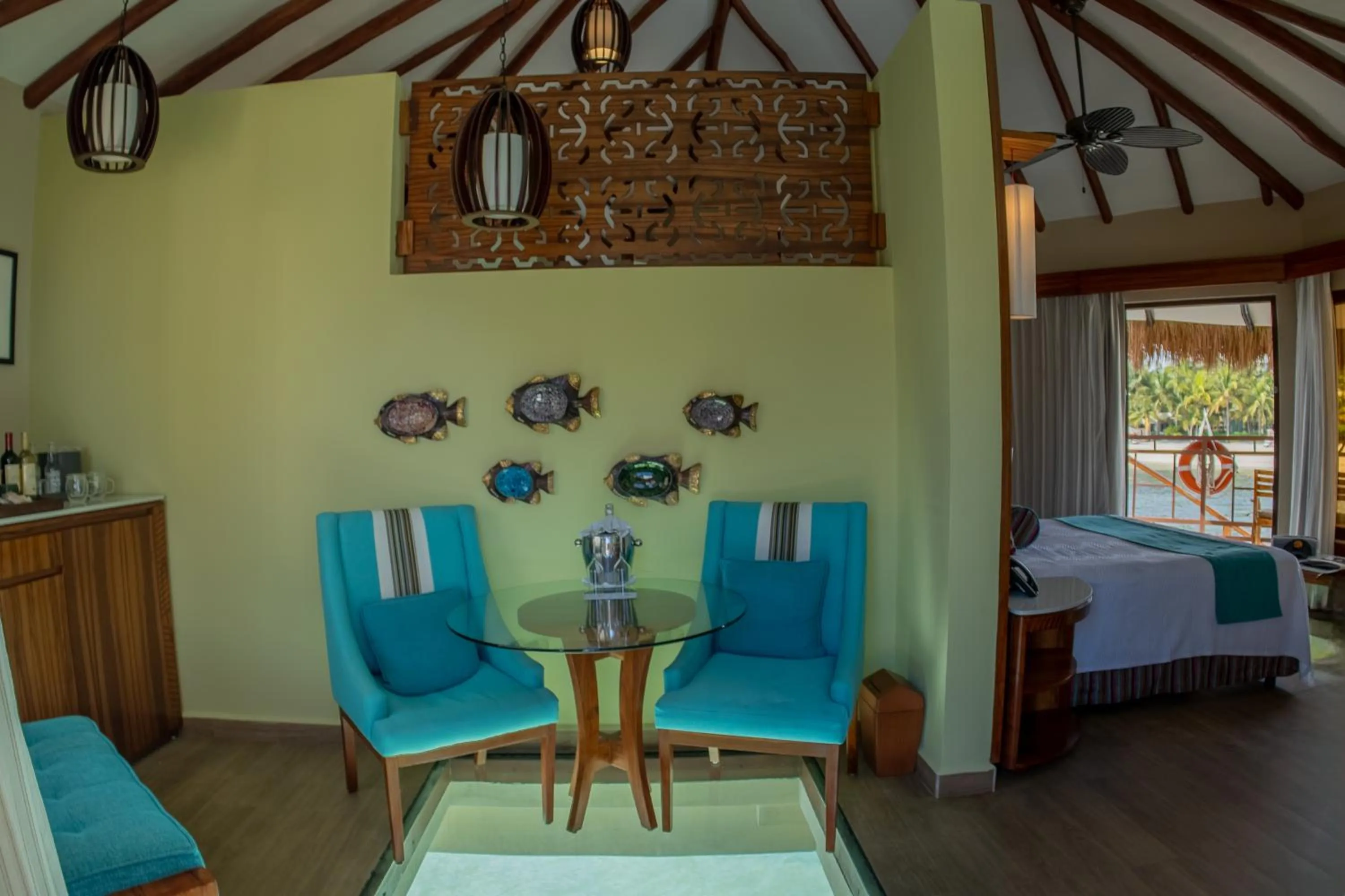 Living room, Bed in Palafitos Overwater Bungalows, All & More Inclusive - Adults Only