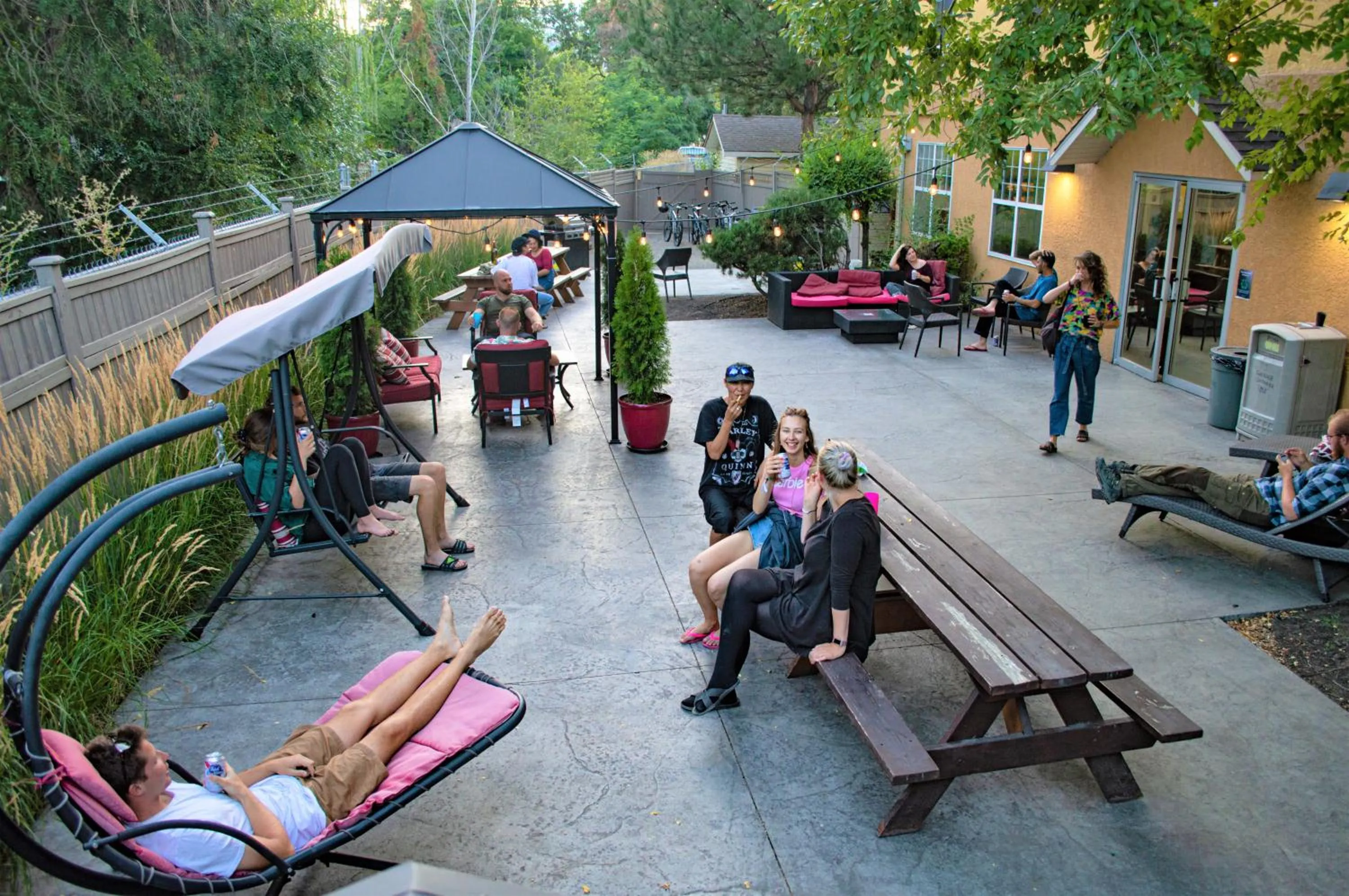 Patio in HI Kelowna Hostel