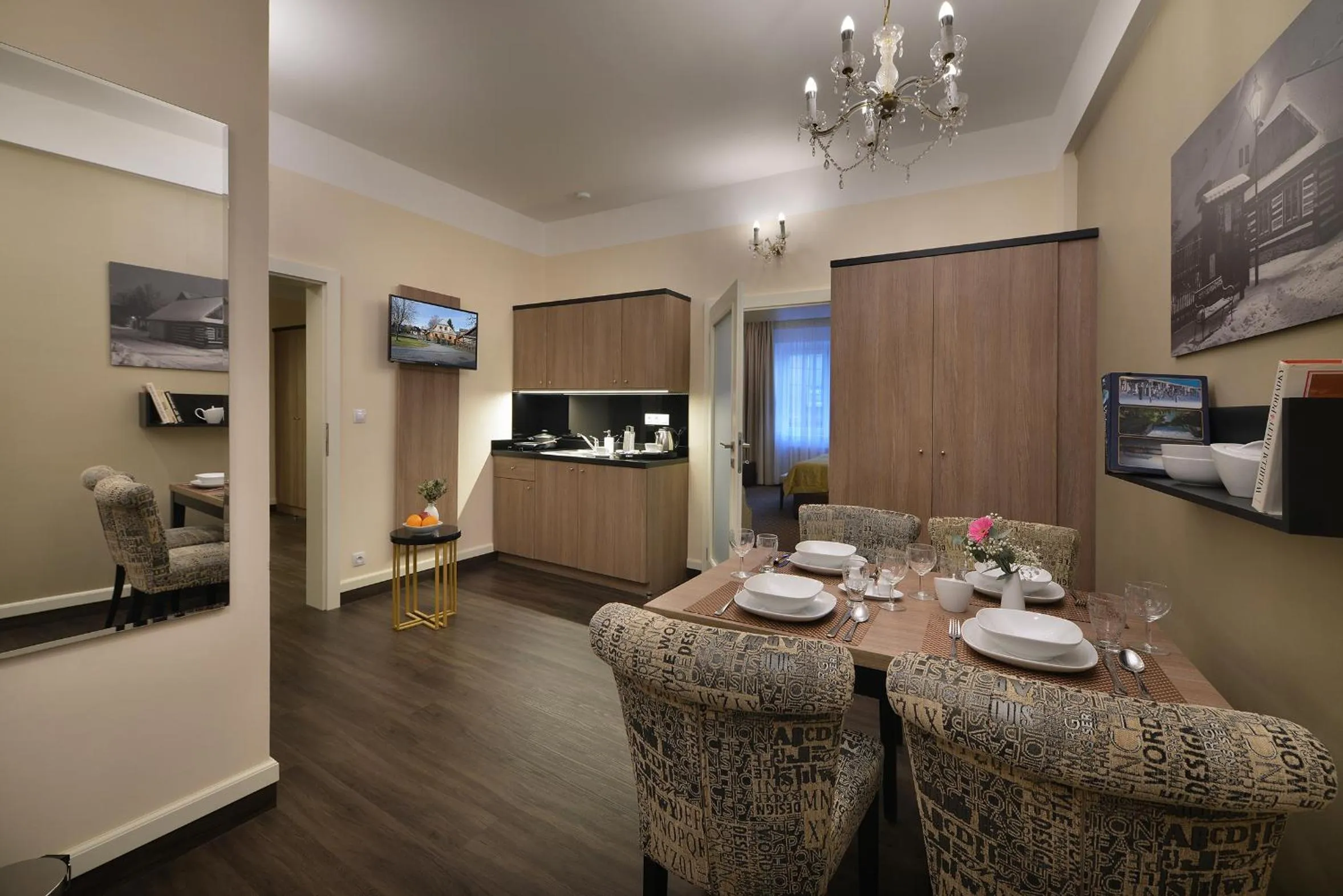 Kitchen or kitchenette in Vysocina Design Apartments