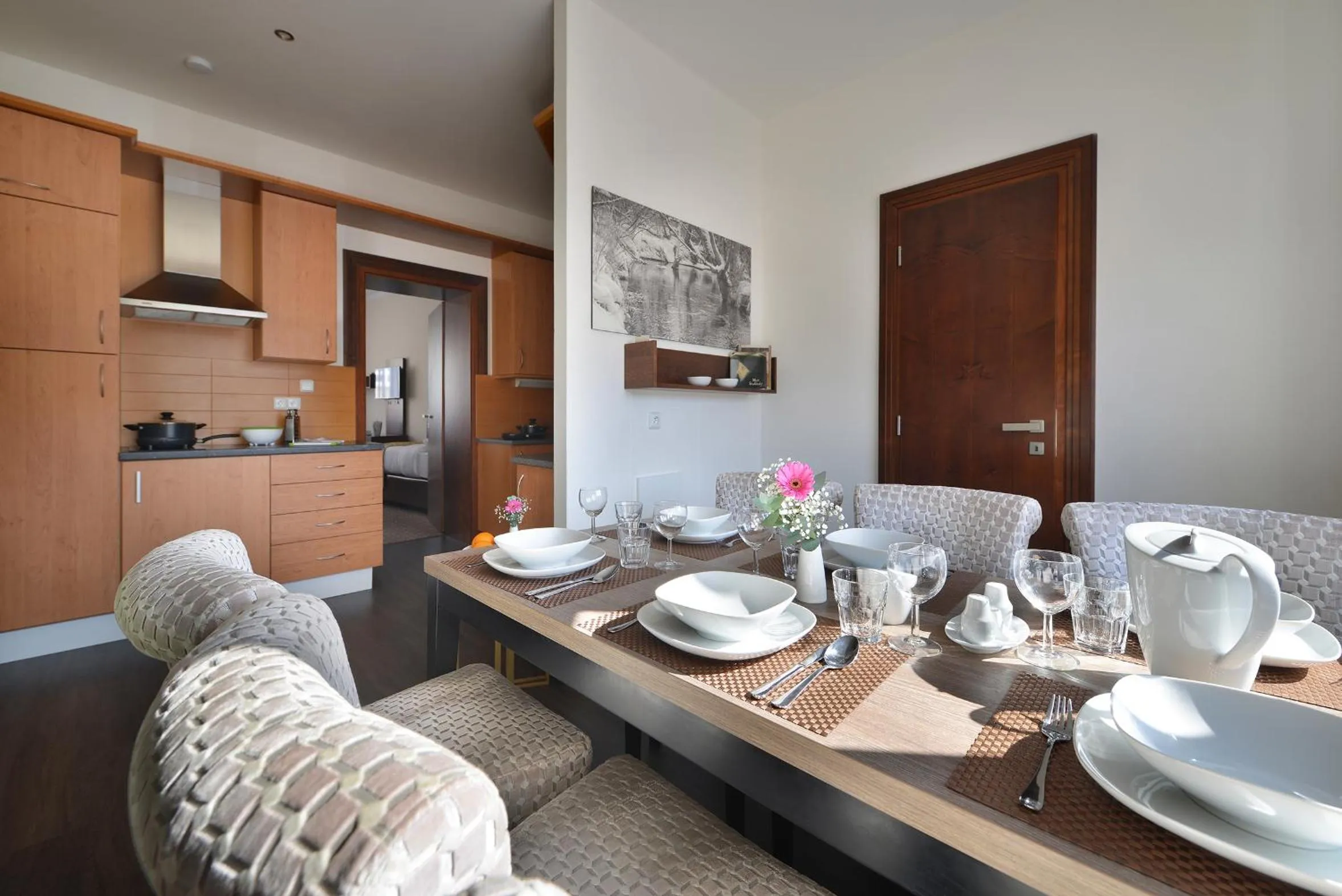 Kitchen or kitchenette in Vysocina Design Apartments