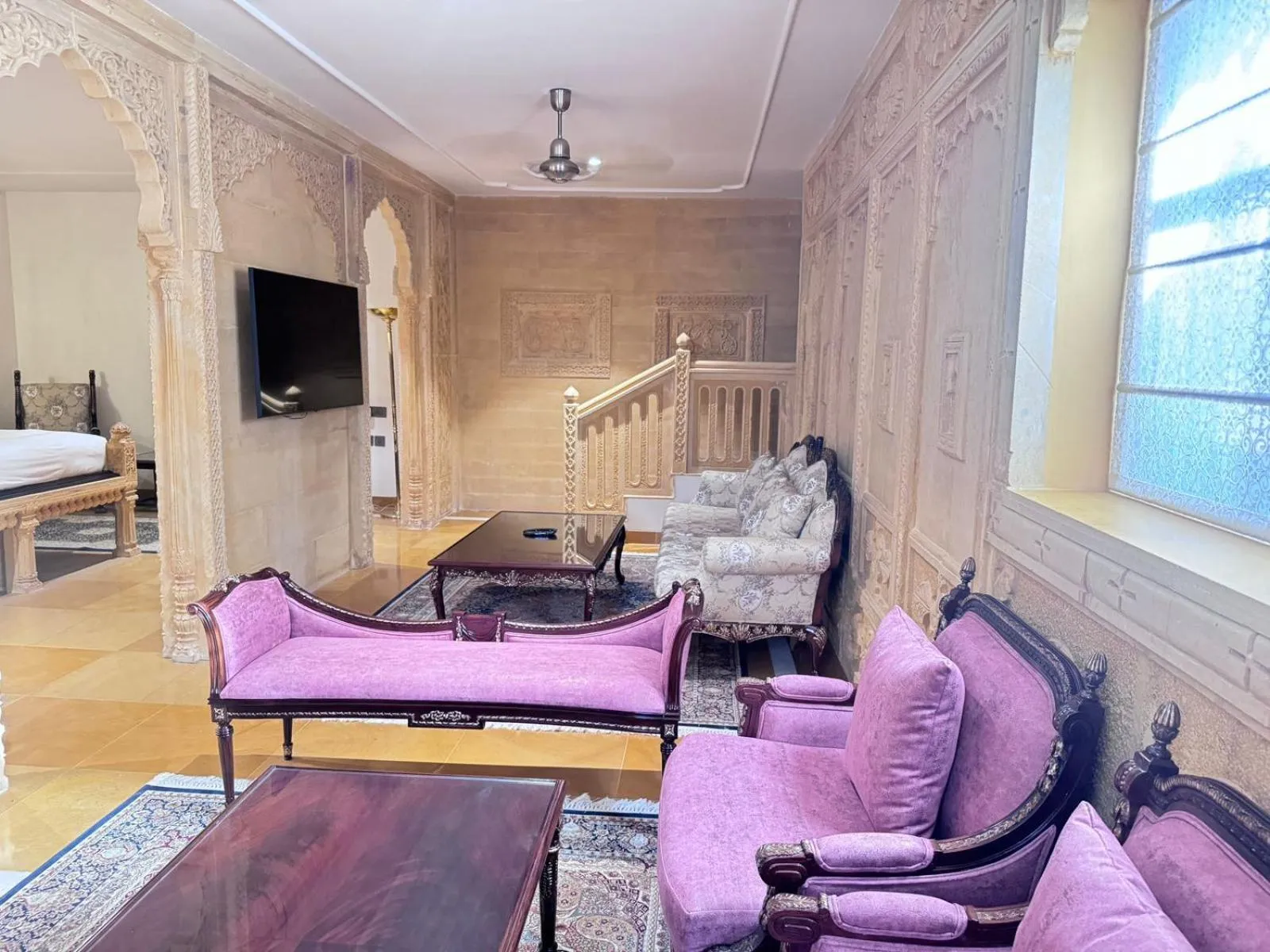 Bed in Fort Rajwada,Jaisalmer