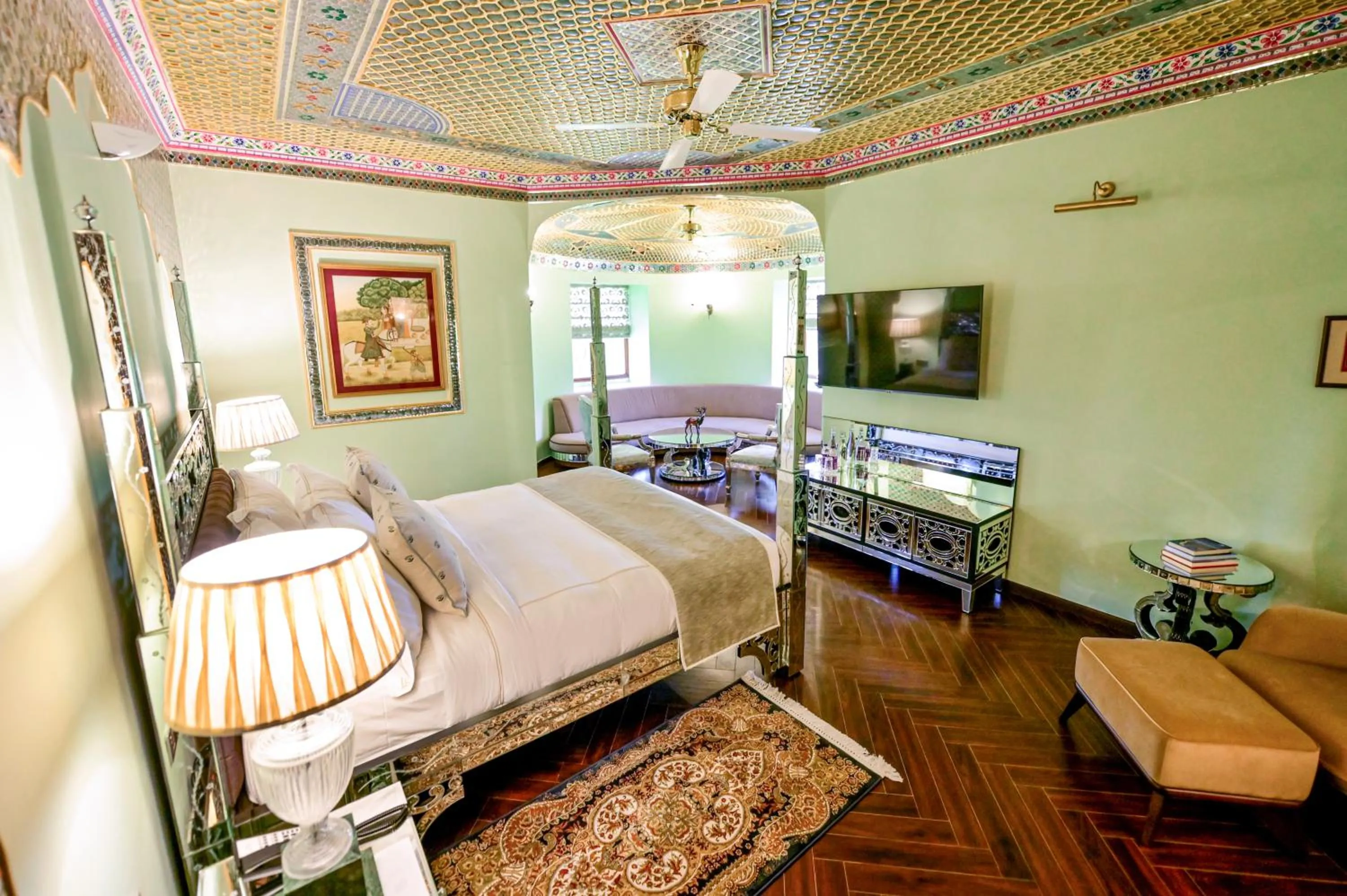 Bed in Fort Rajwada,Jaisalmer