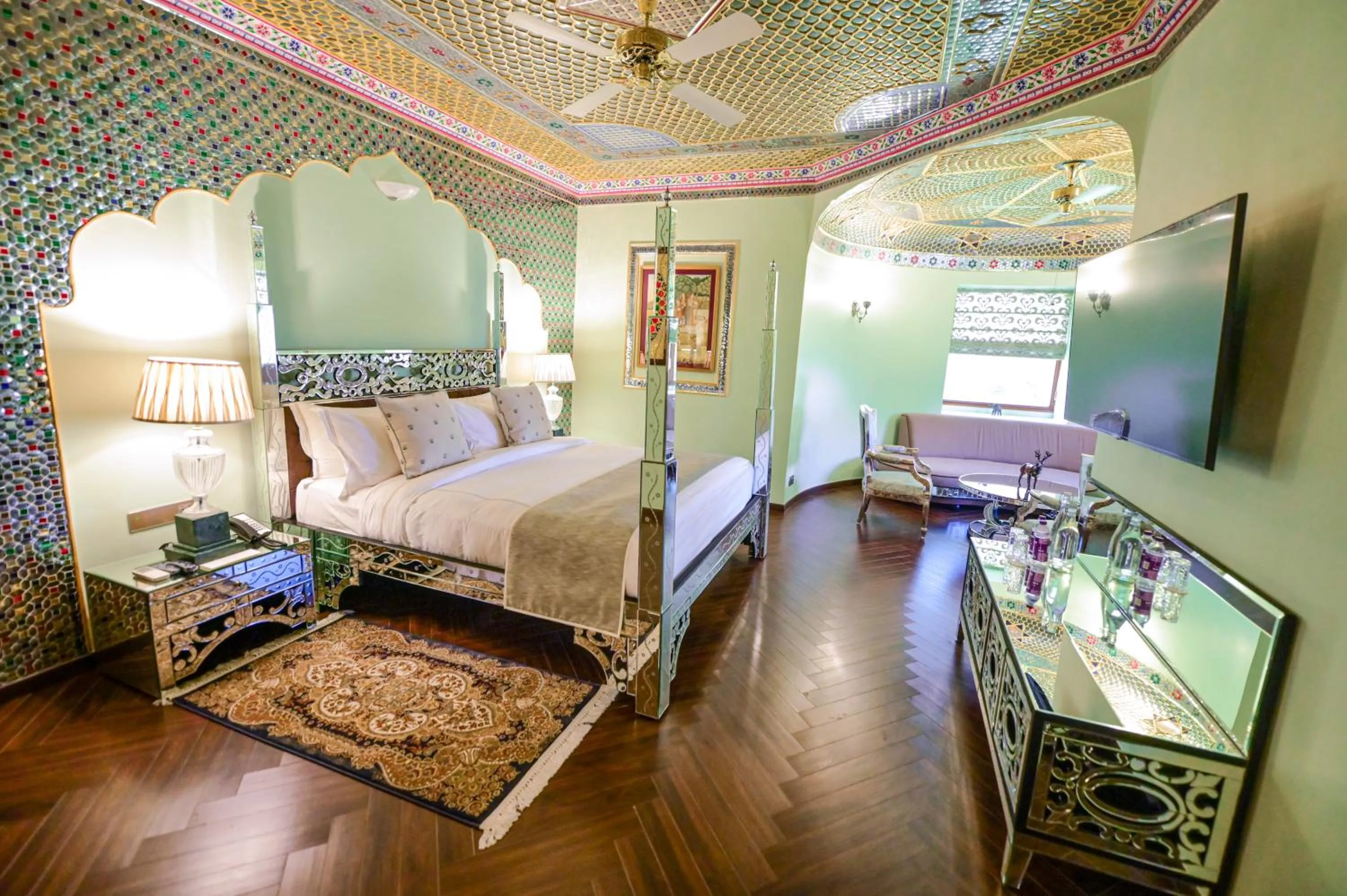 Bed in Fort Rajwada,Jaisalmer