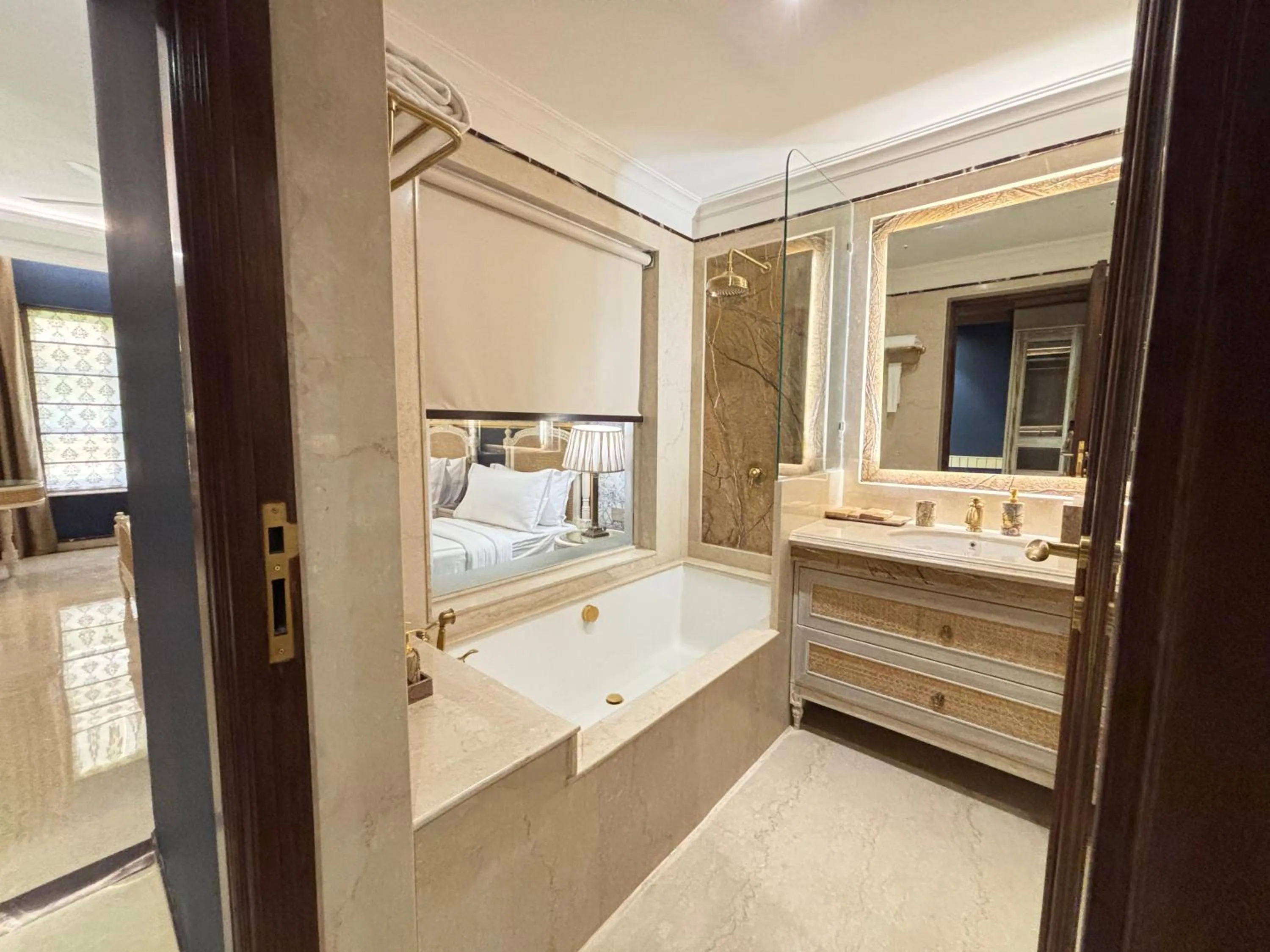Bathroom, Bed in Fort Rajwada,Jaisalmer