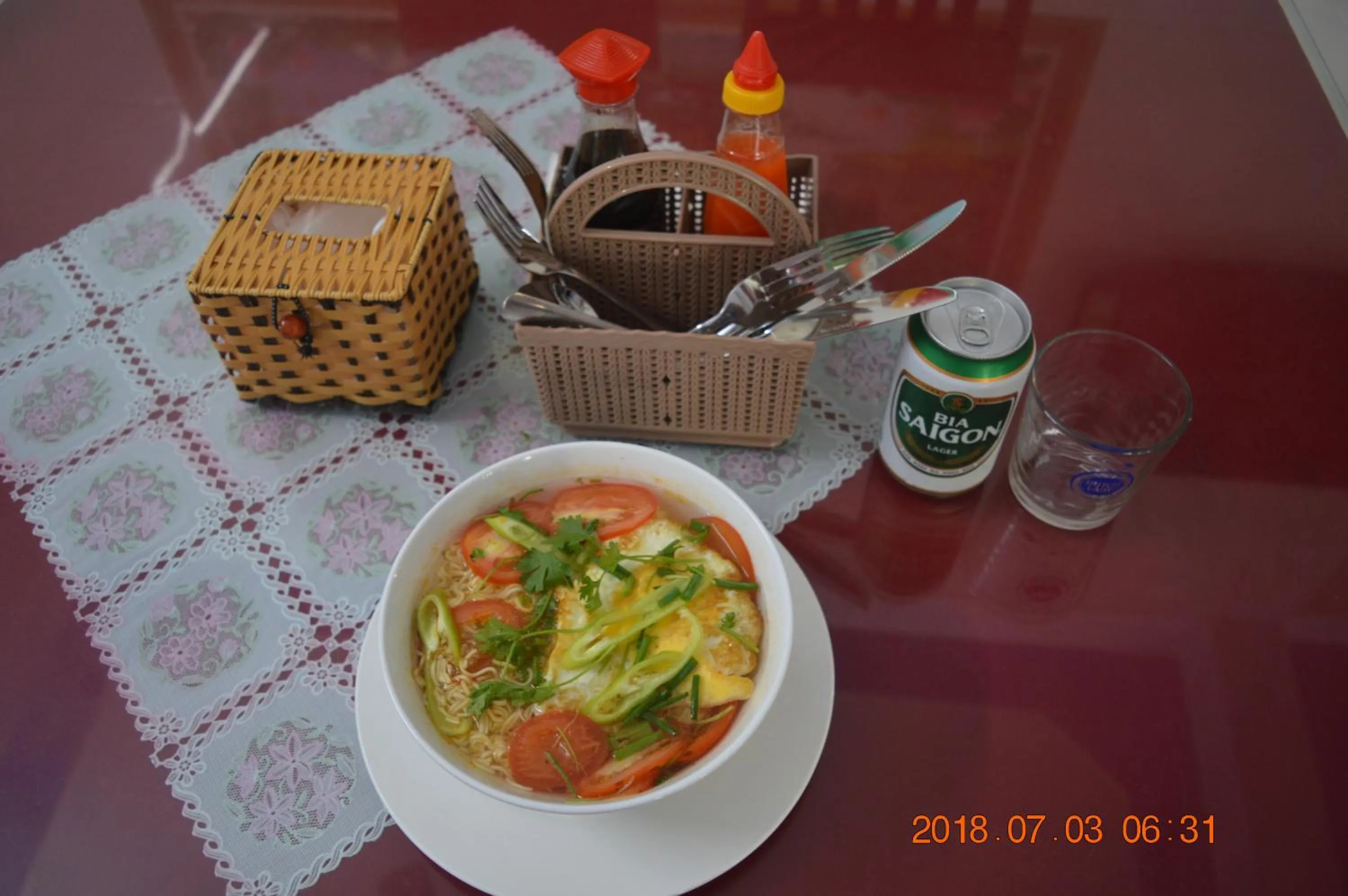 American breakfast in Son Doong Riverside