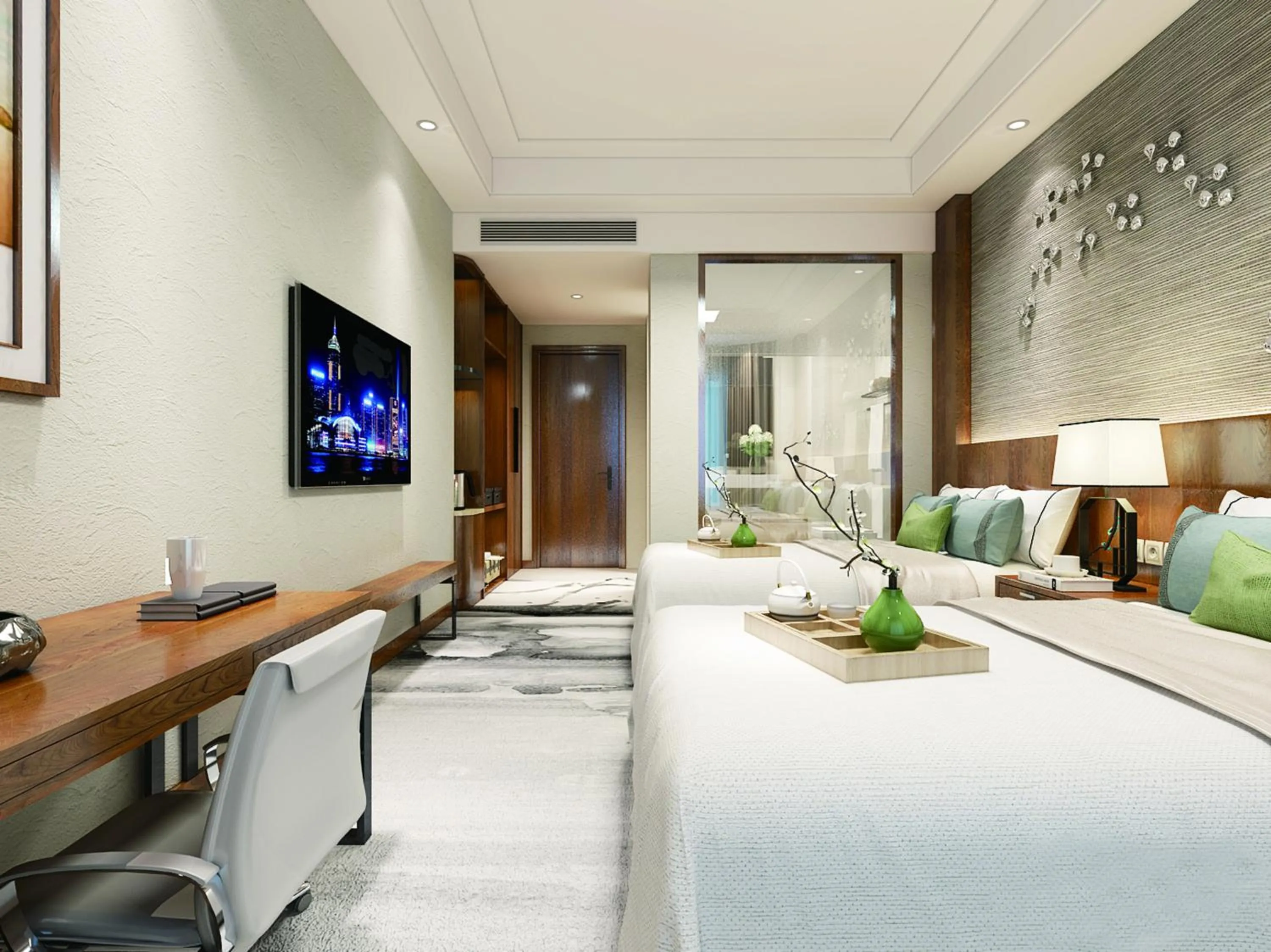 Bed in Fu Hua International Hotel Dunhuang