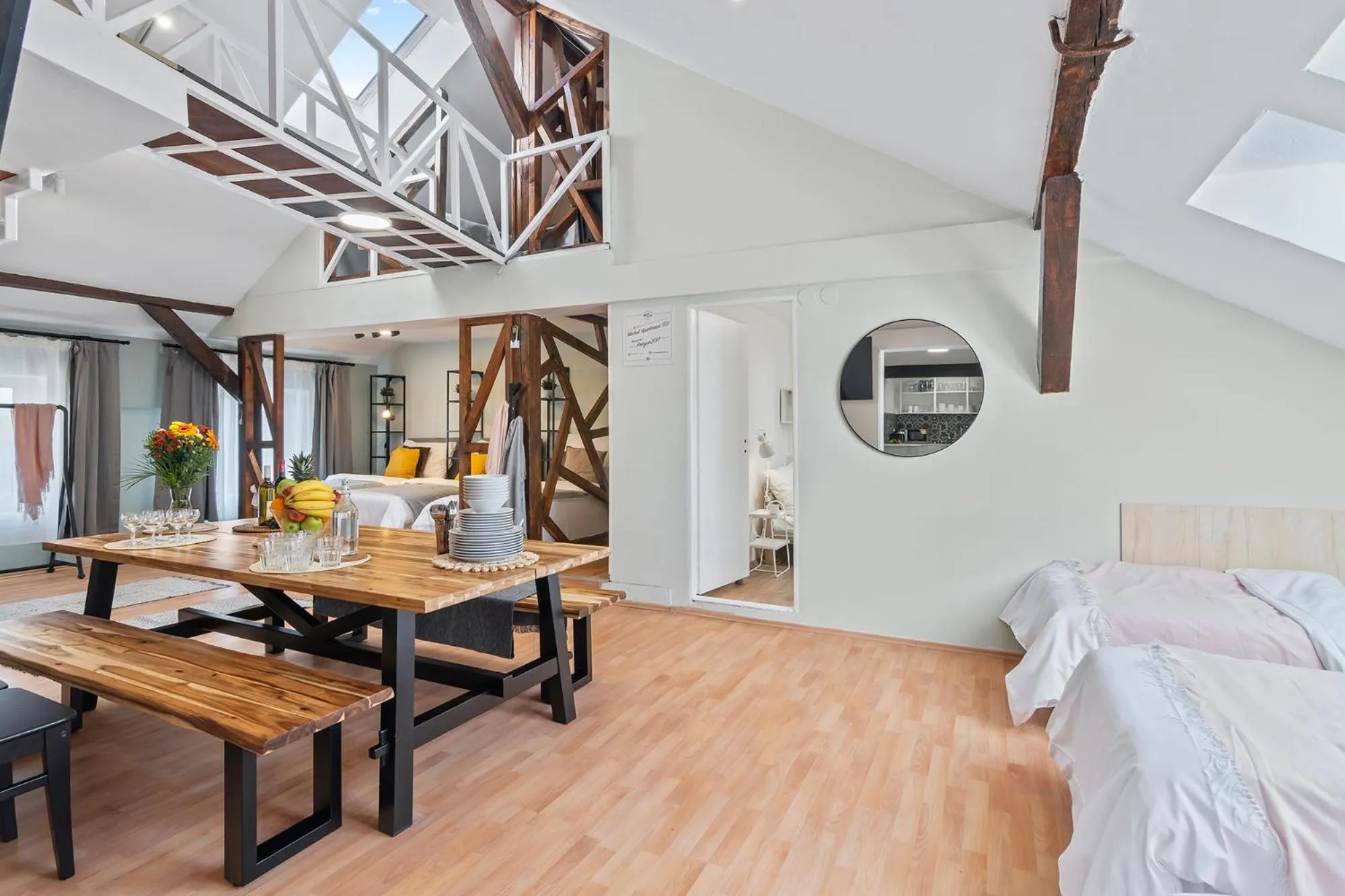 Dining area, Bed in Historic Centre Prague Apartments by Michal&Friends