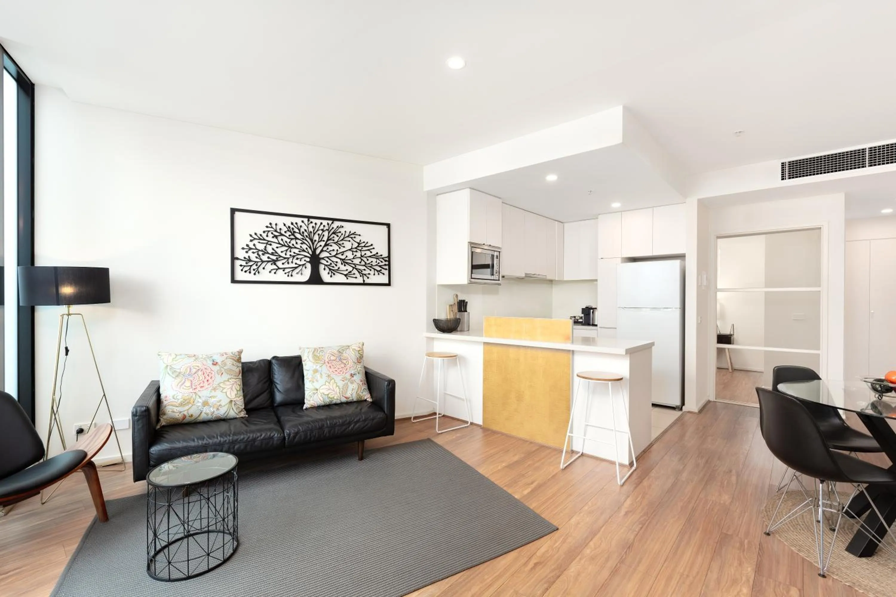 Living room in Waterfront Melbourne Apartments