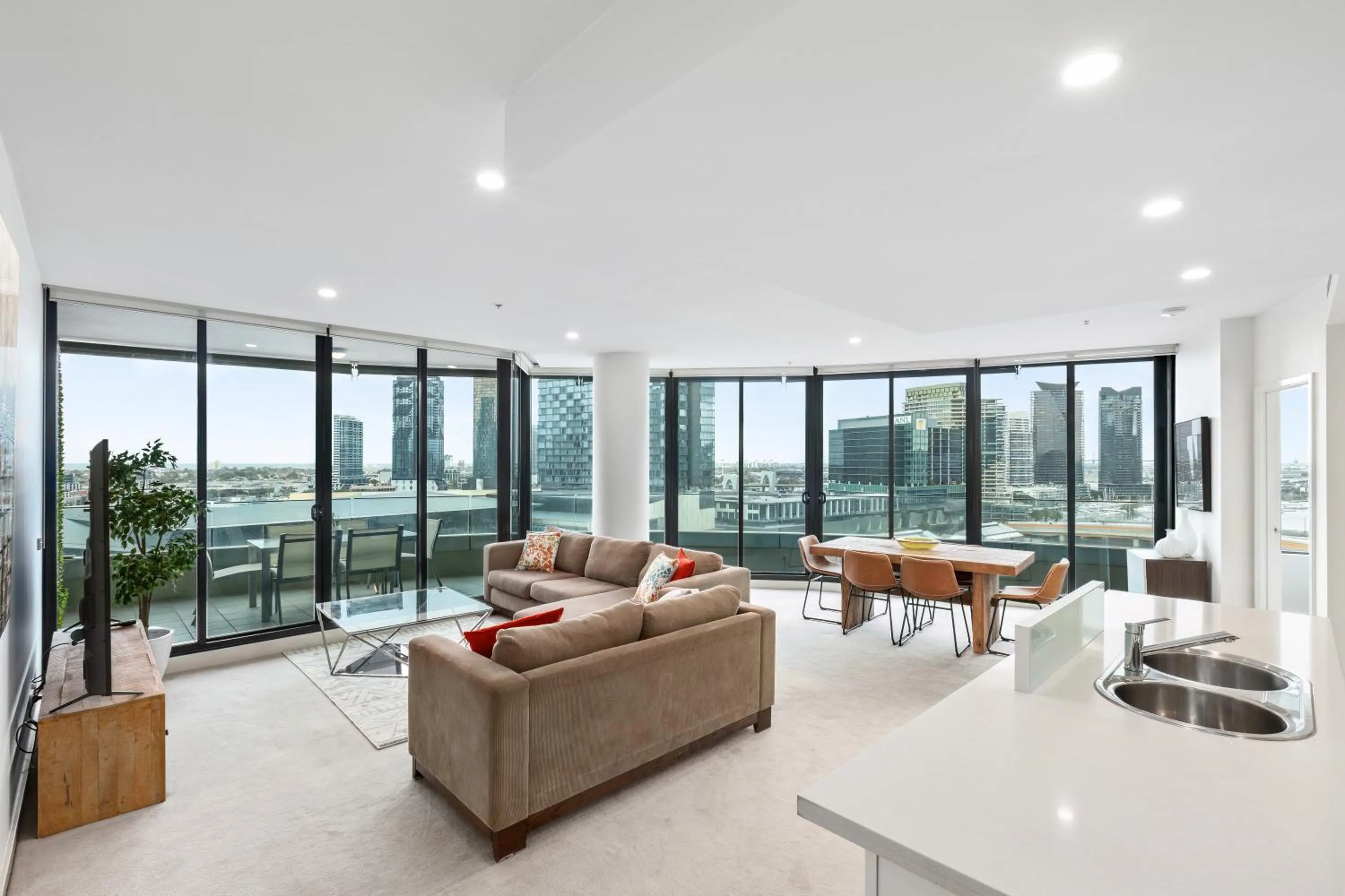 Living room in Waterfront Melbourne Apartments