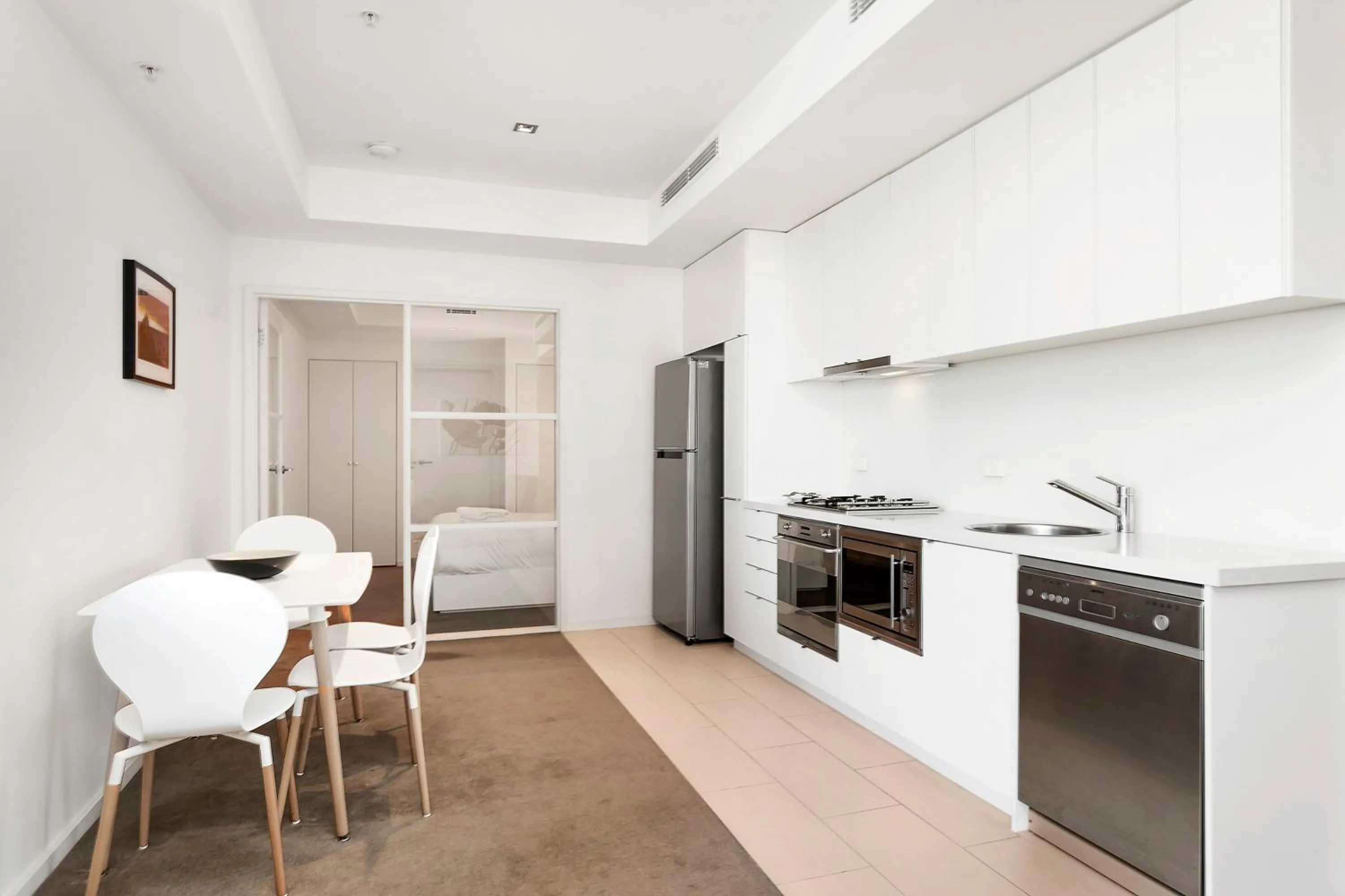 Kitchen or kitchenette in Waterfront Melbourne Apartments