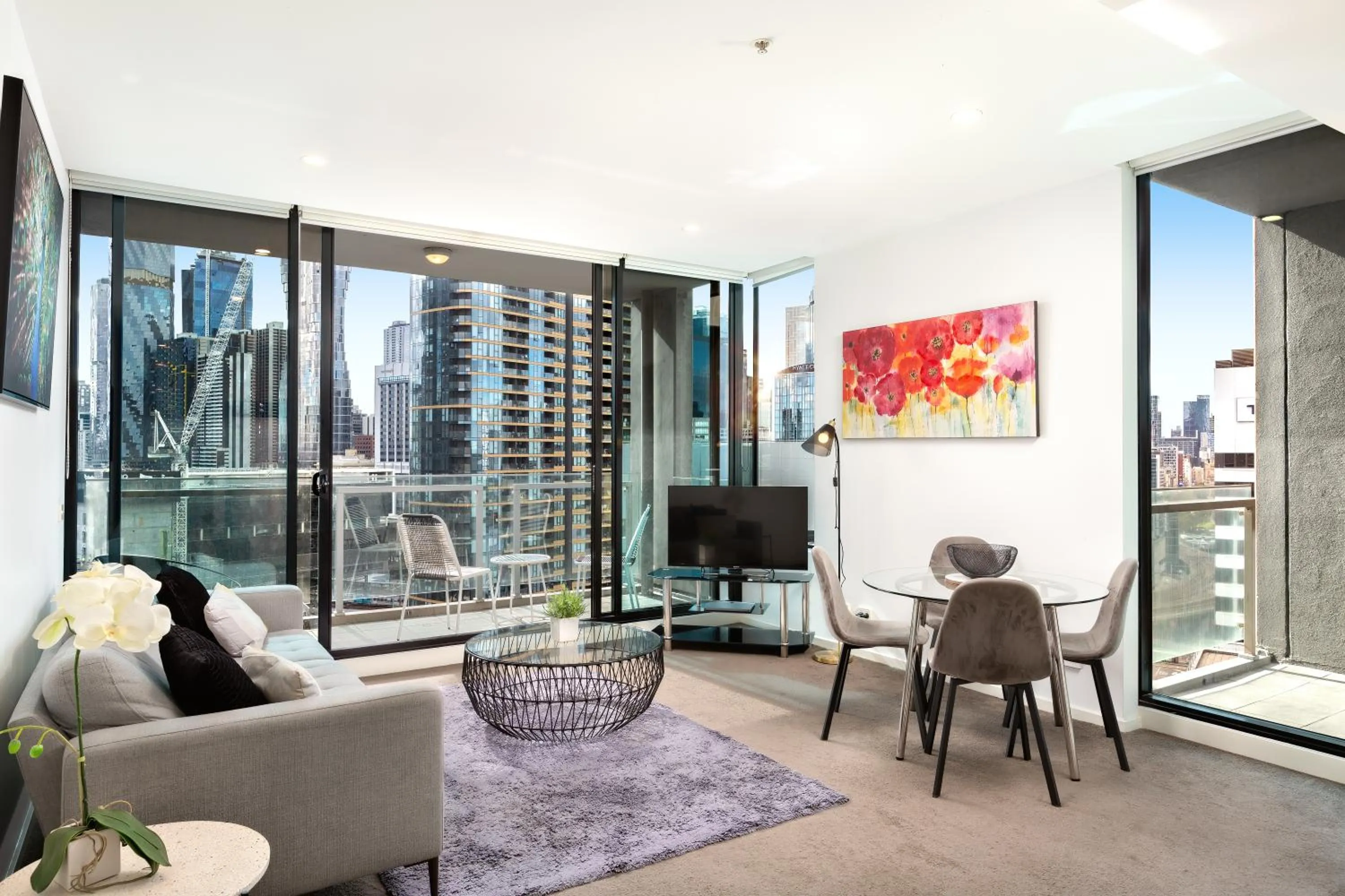 Living room in Waterfront Melbourne Apartments