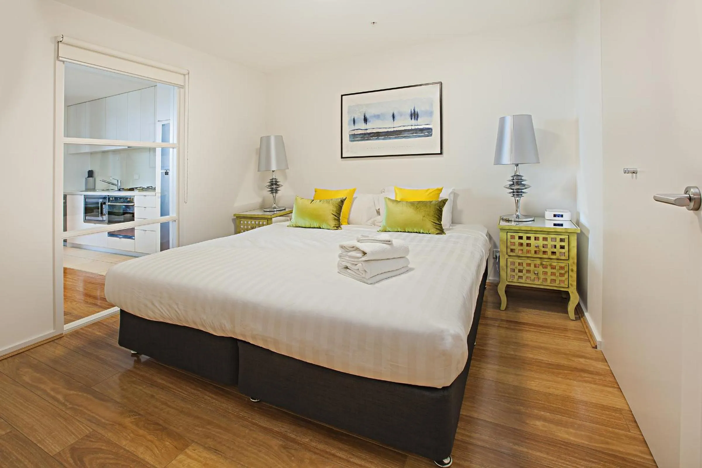 Bed in Waterfront Melbourne Apartments