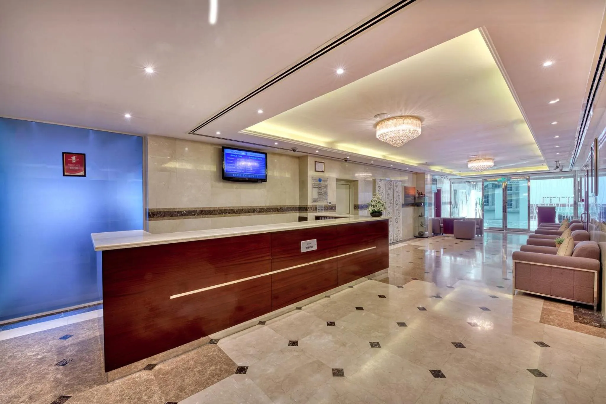 Lobby or reception in Pearl Marina Hotel Apartments