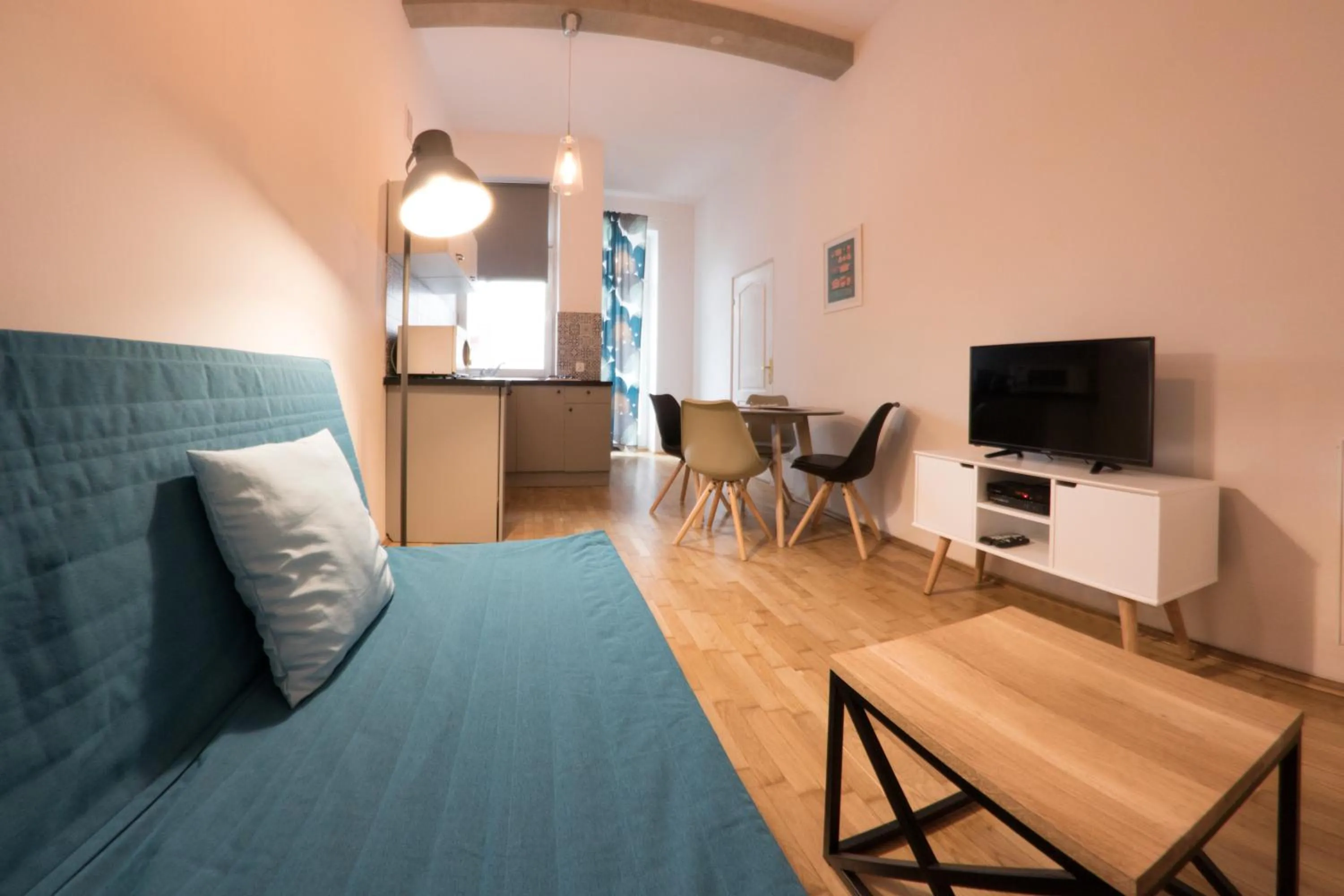 Kitchen or kitchenette, Bed in Fresh Apartments