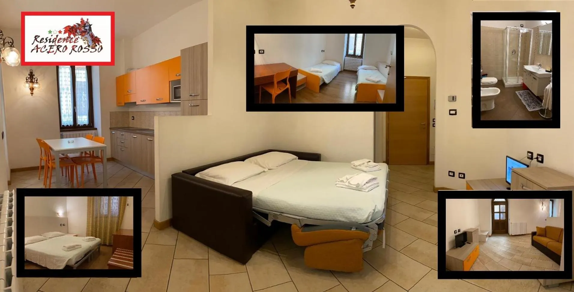 Photo of the whole room, Bed in Residence Acero Rosso