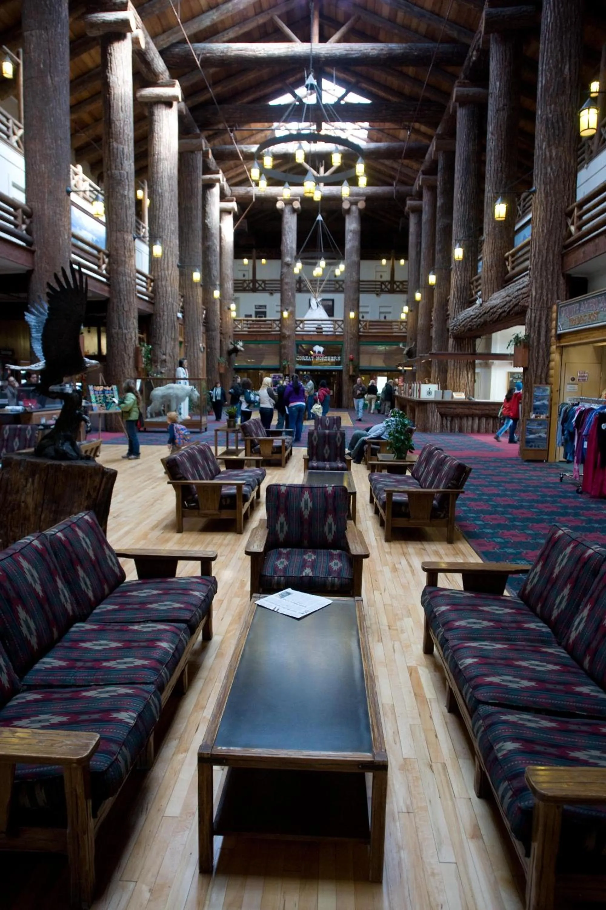 Lobby or reception in Glacier Park Lodge