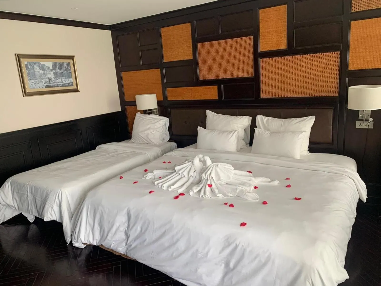 Bedroom, Bed in Ambassador Cruise Halong Bay