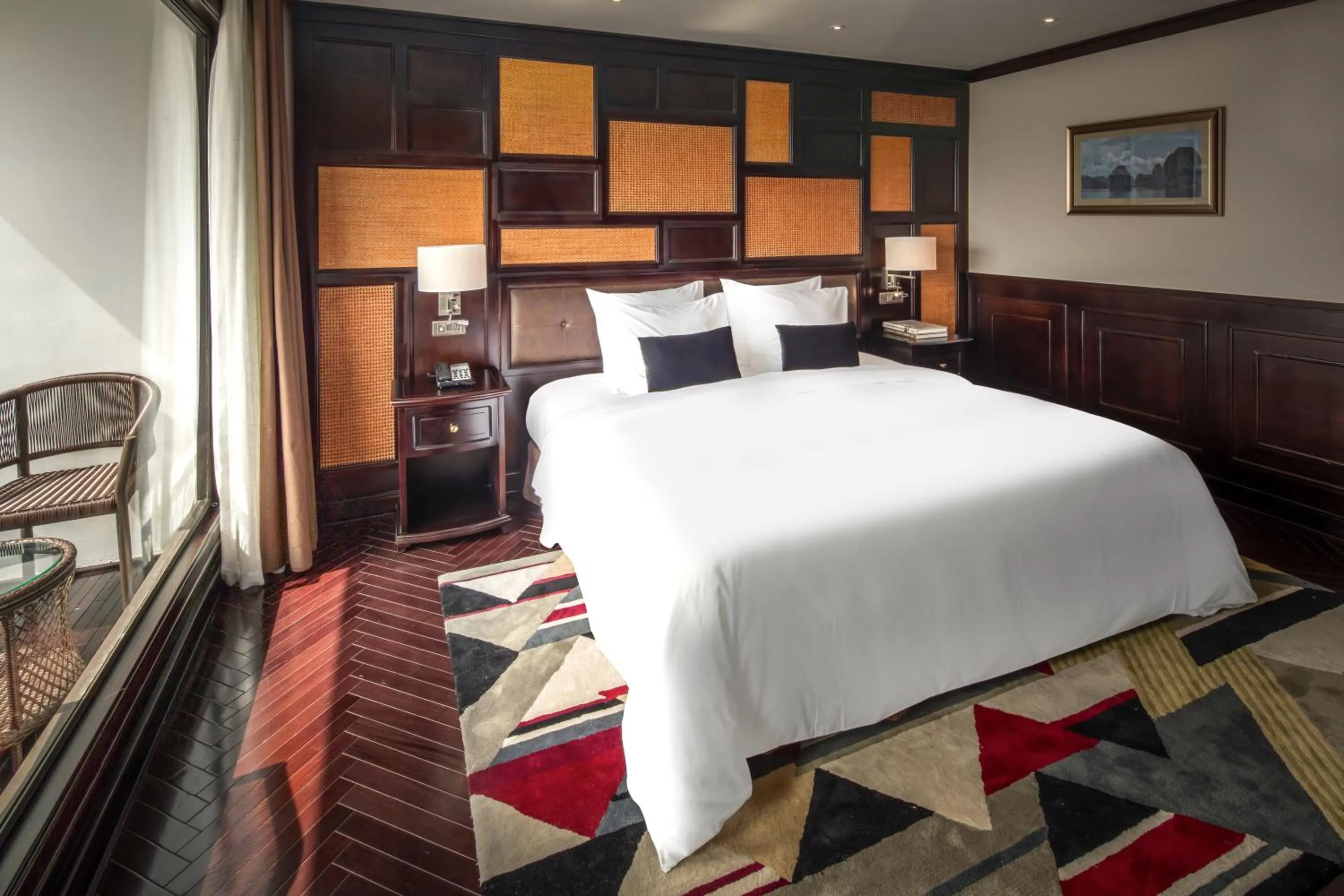 Balcony/Terrace, Bed in Ambassador Cruise Halong Bay