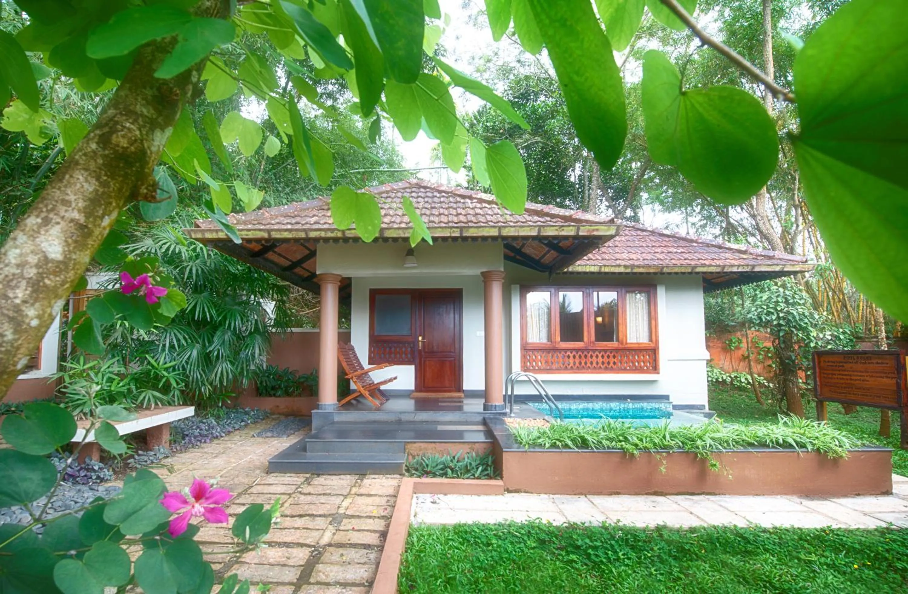 Swimming pool in Greenwoods Resort, Thekkady