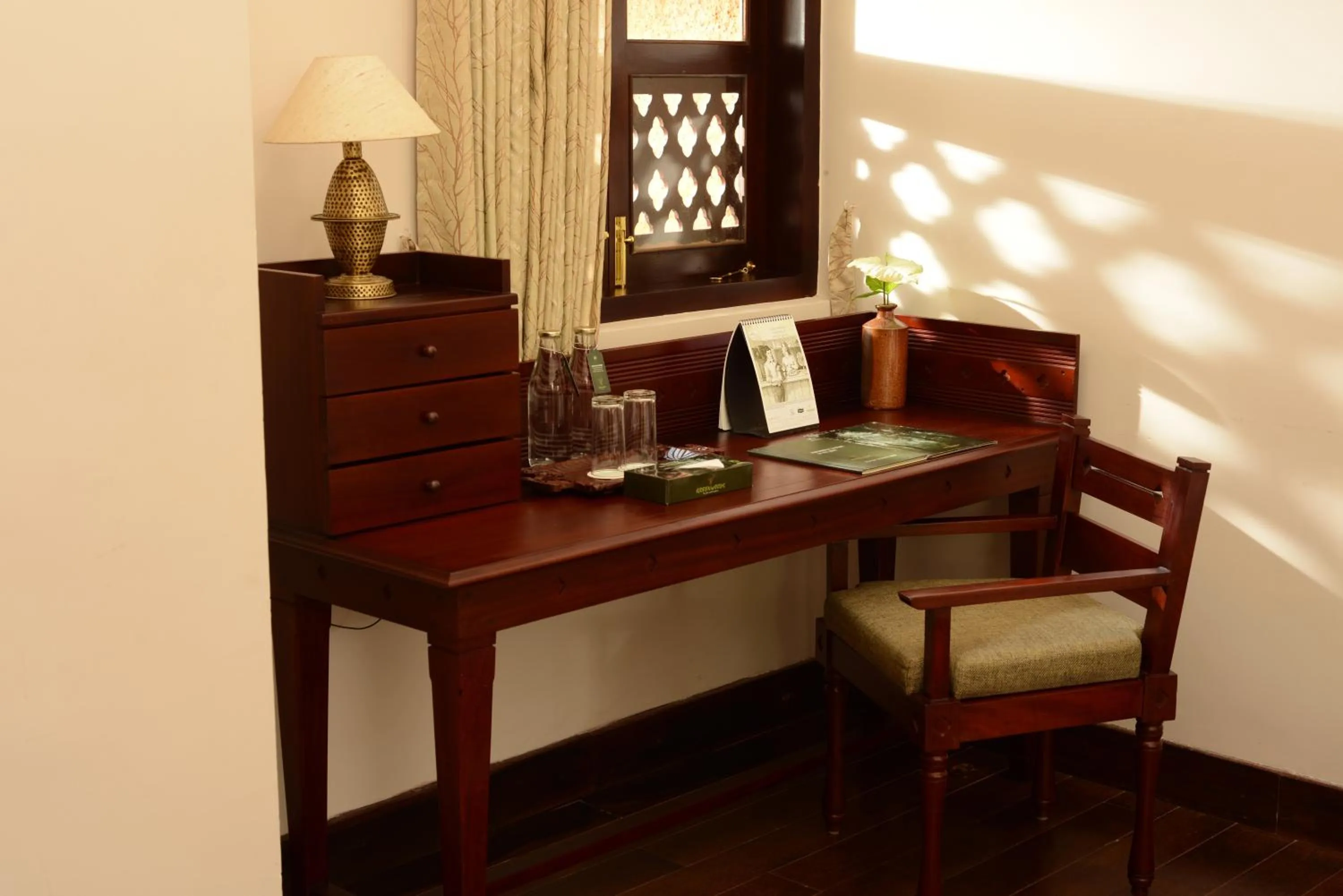 Seating area in Greenwoods Resort, Thekkady