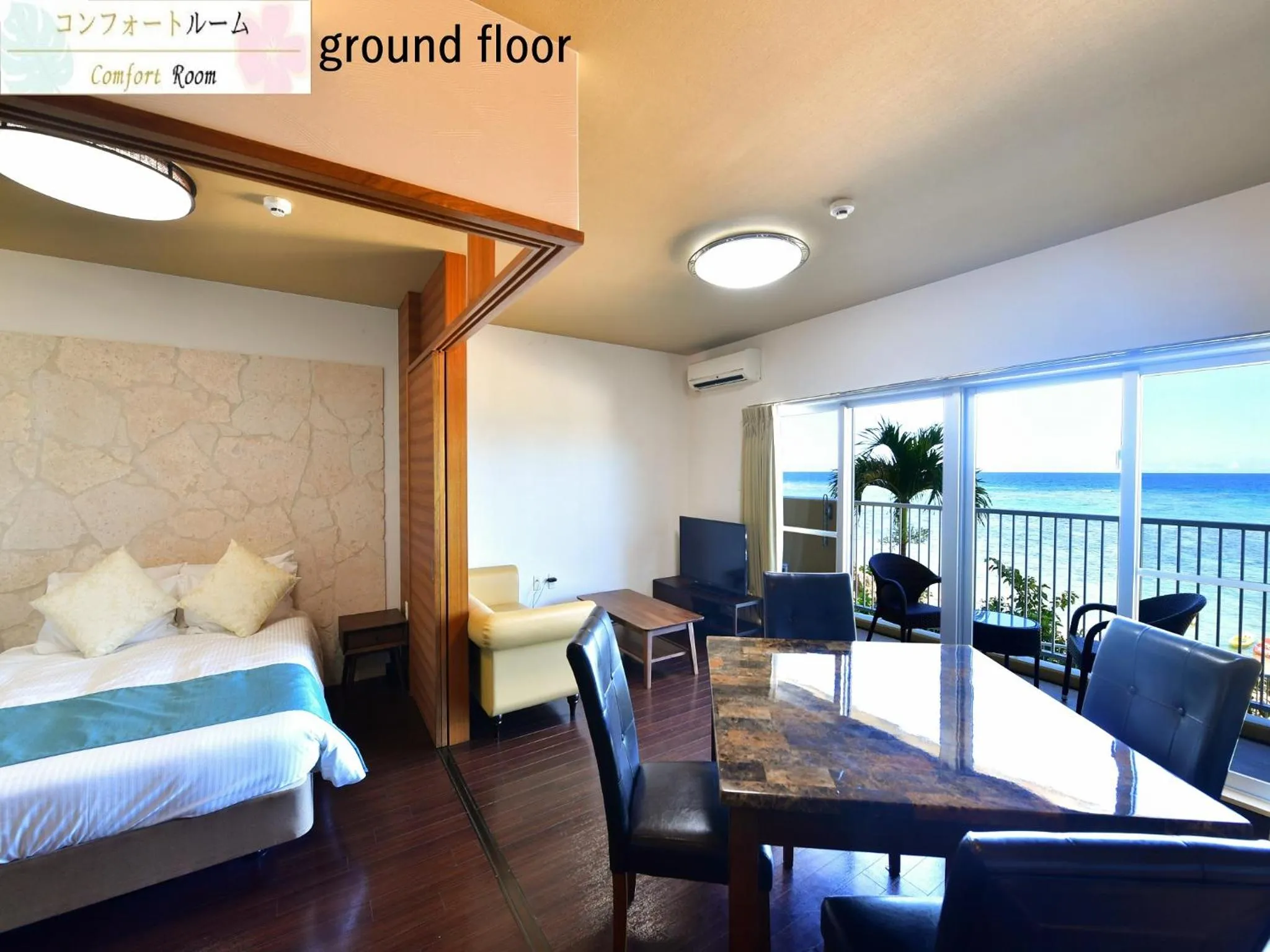 Photo of the whole room, Bed in Churaumi on the Beach Motobu