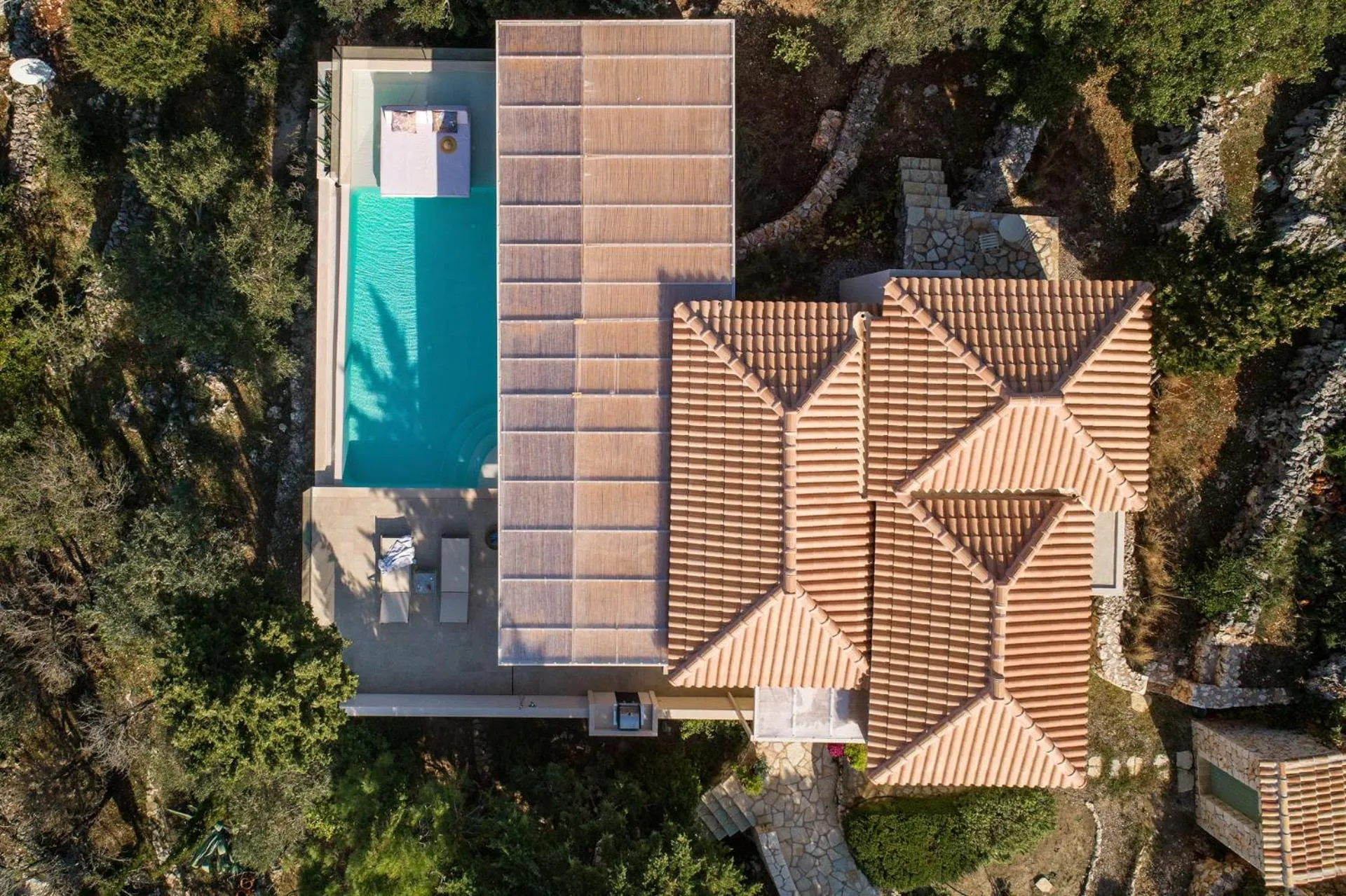 Bird's eye view in Artblue Villas