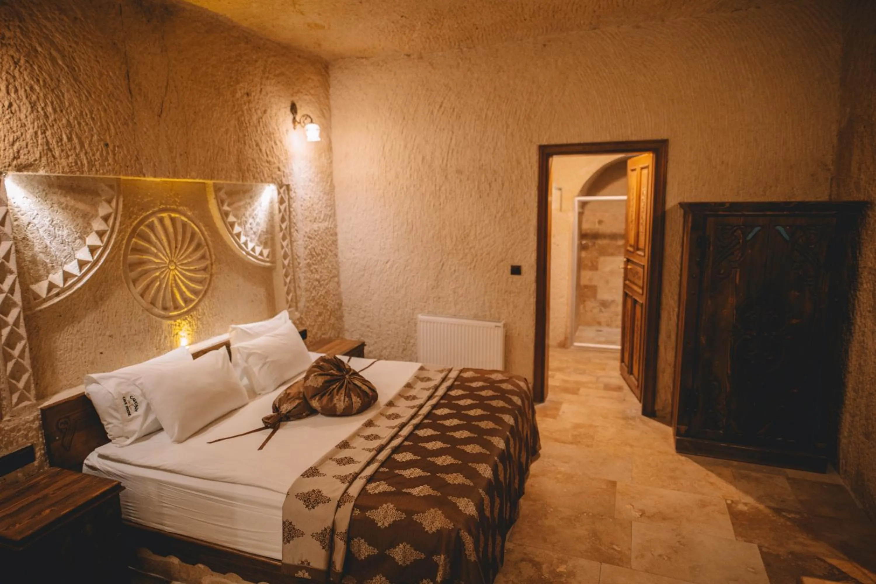 Bed in Çavuşin Cave House-Cappadocia