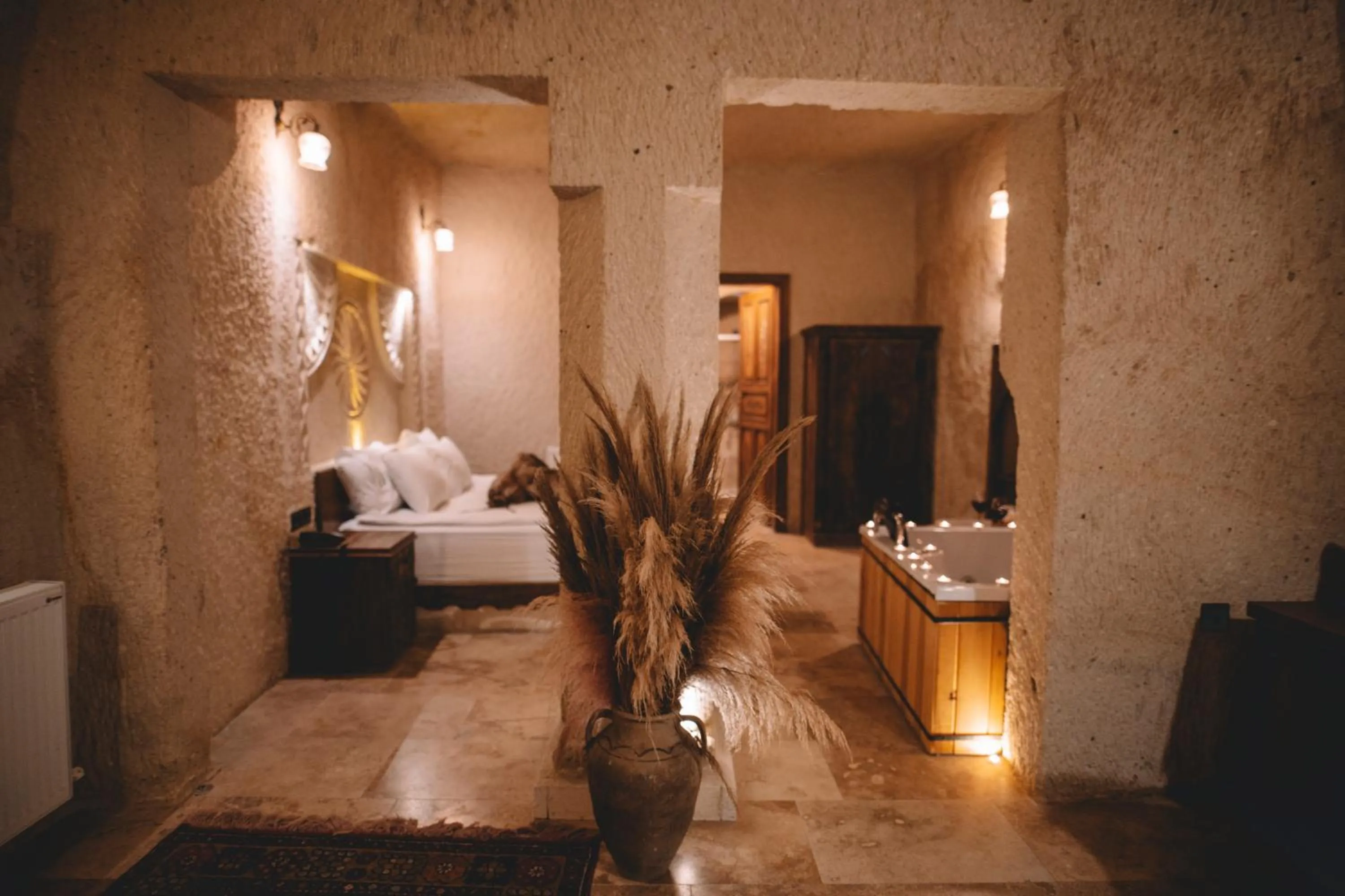 Bed in Çavuşin Cave House-Cappadocia