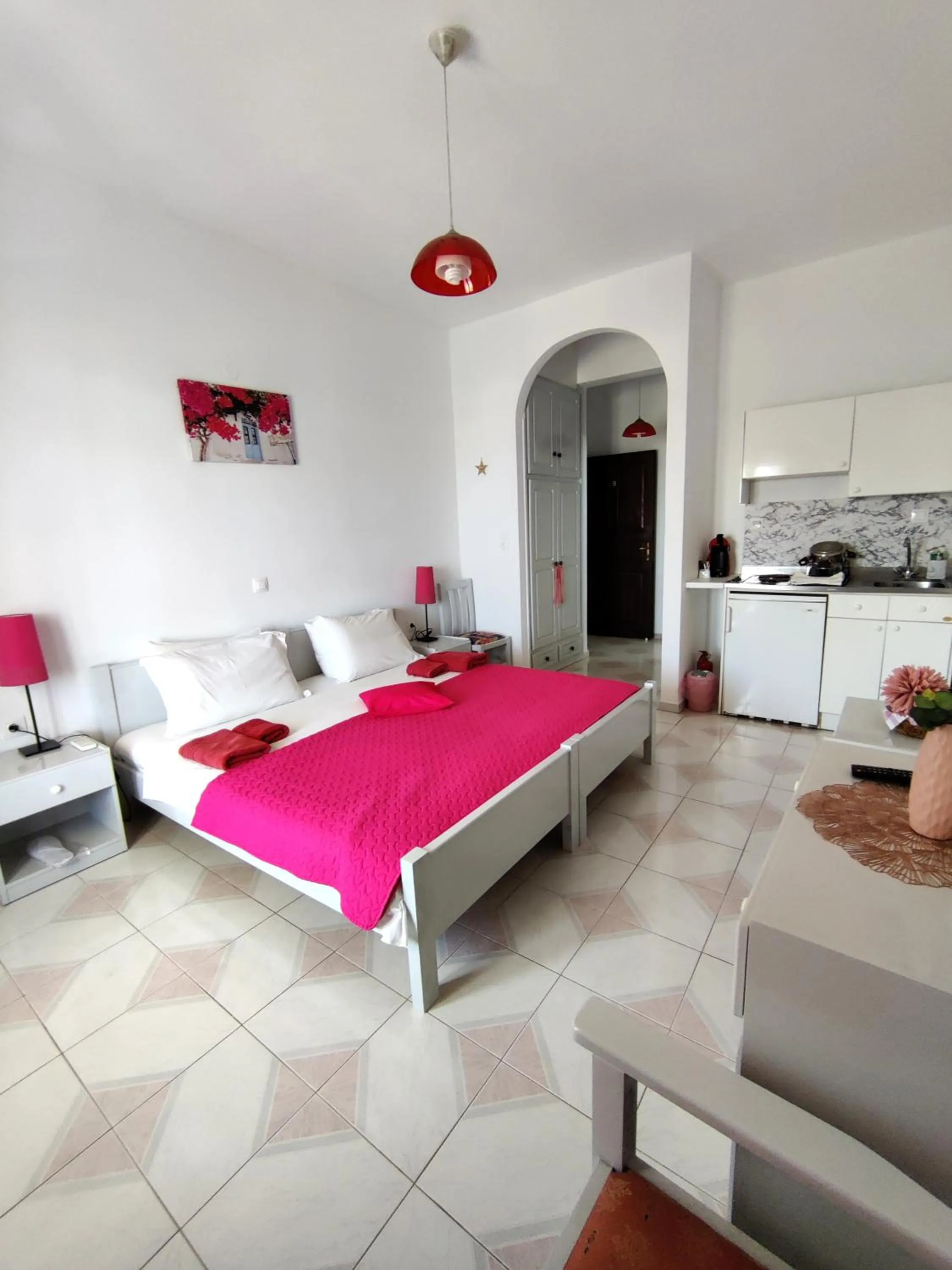 Bed in Drouga's Studios & Suites Astypalaia Greece