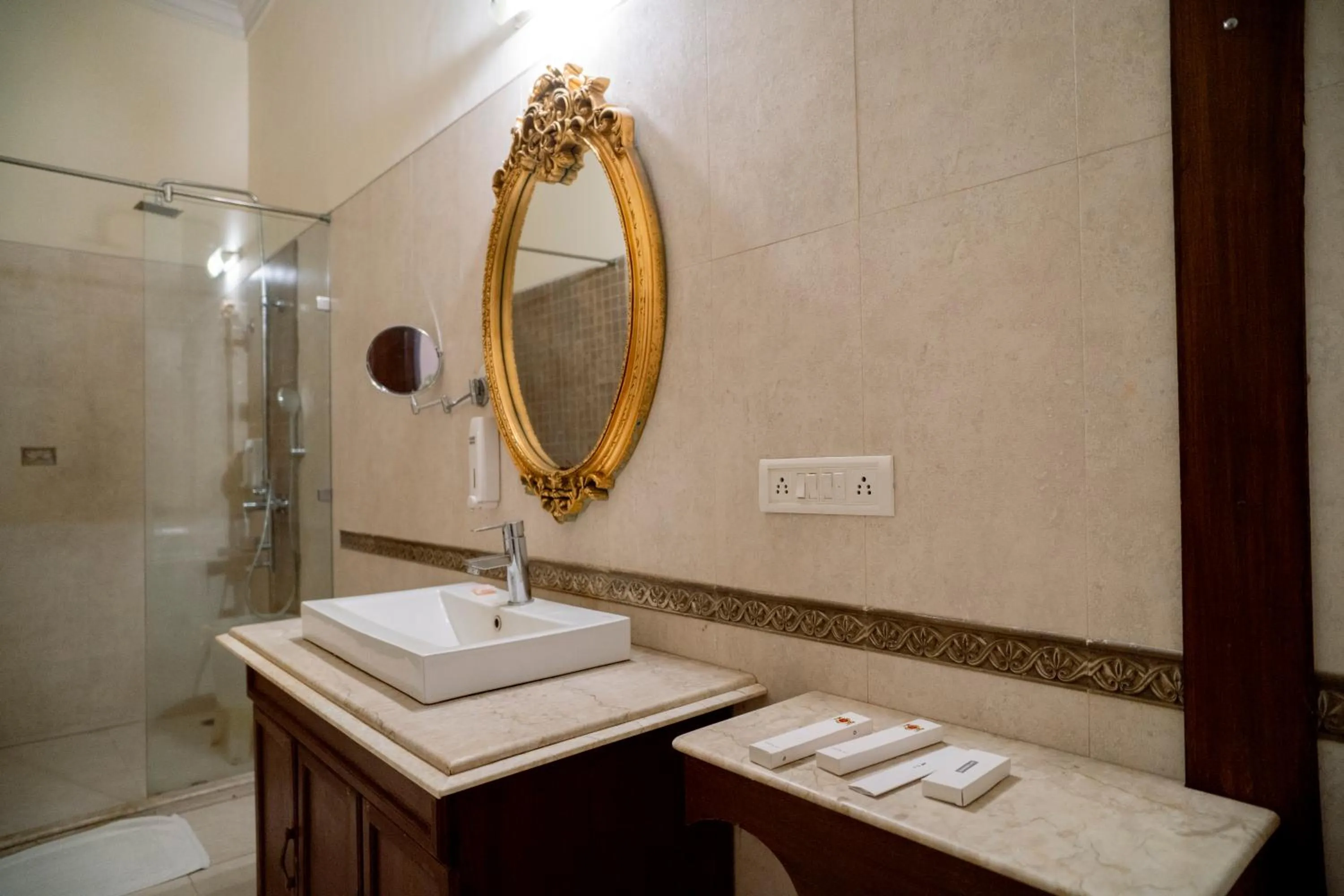 Shower in Hotel Merwara Estate- A Luxury Heritage Resort